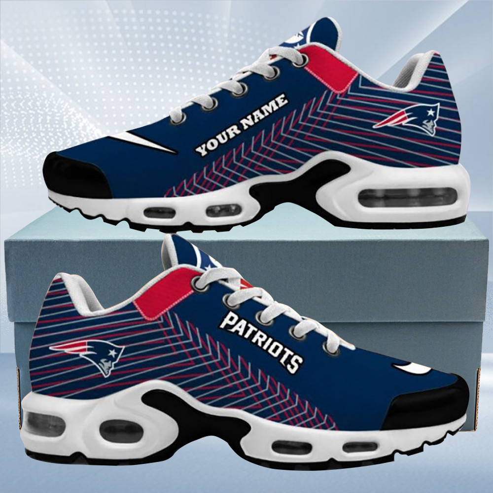New England Patriots Custom Name Navy Air Max Shoes Air Cushion Sneakers