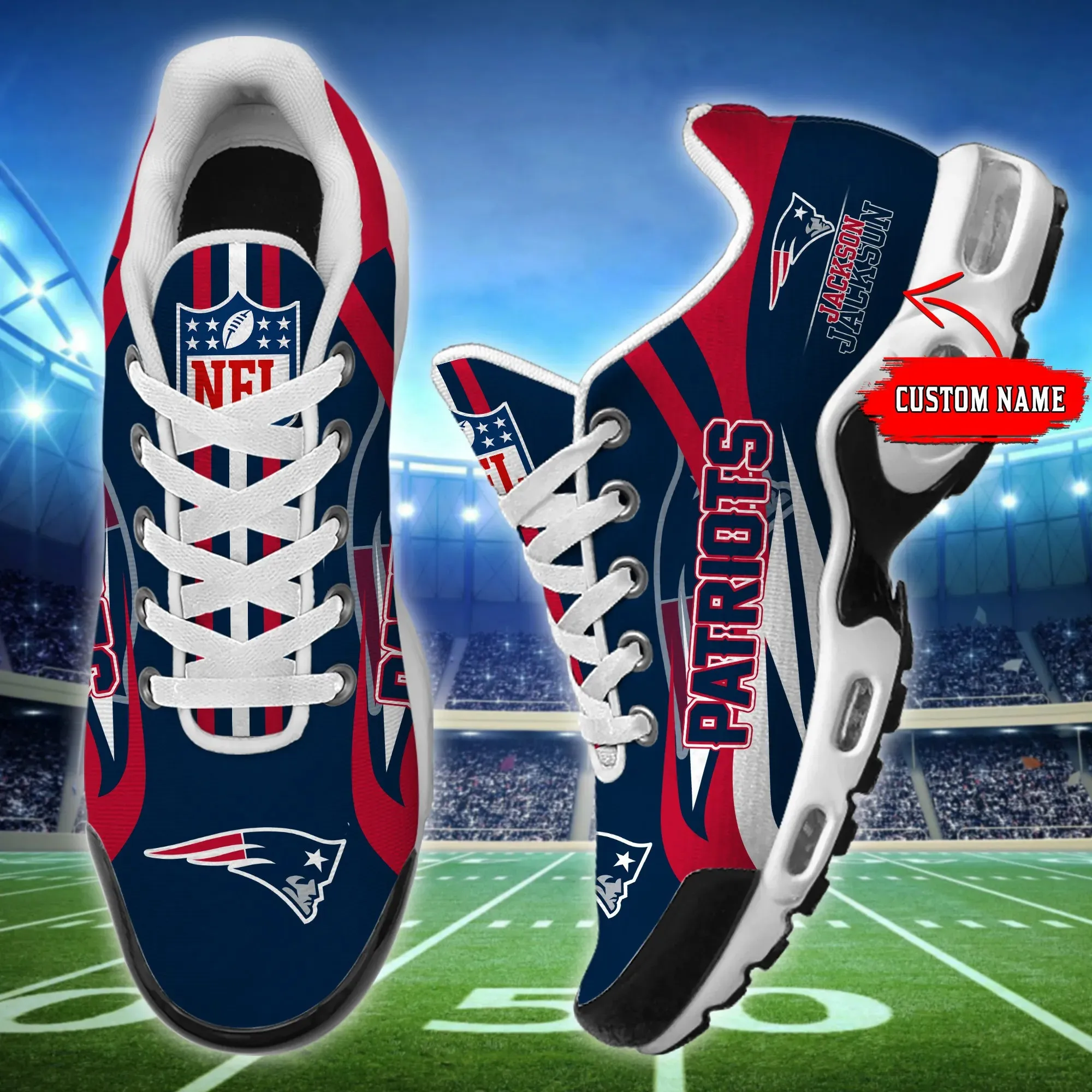 New England Patriots Personalized New Air Max Plus TN Shoes Air Cushion Sneaker 570TW-2004
