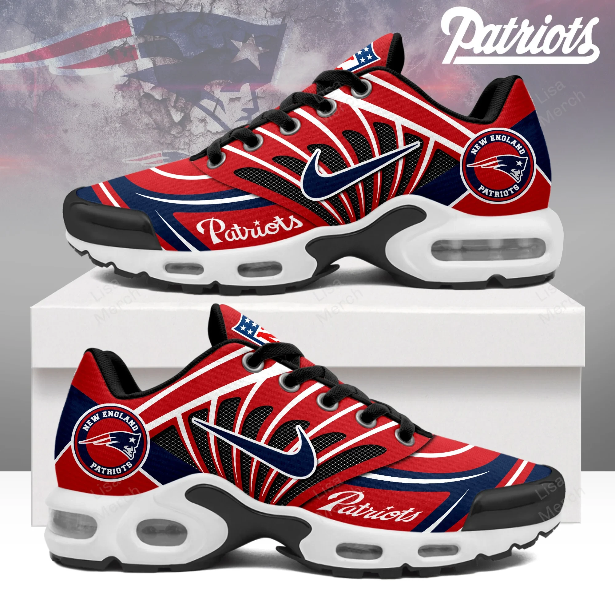 New England Patriots TN Air Max Plus Shoes Sneakers For Men And Women