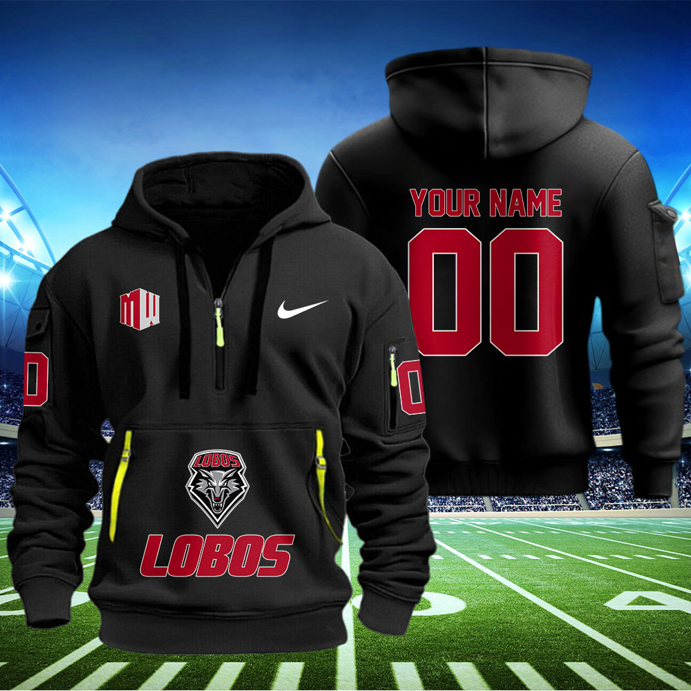 New Mexico Lobos Football Quarter Zip Hoodie 