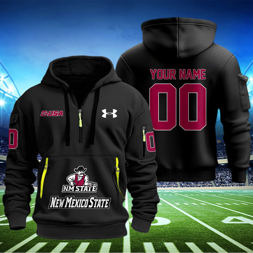 New Mexico State Aggies Football Quarter Zip Hoodie 