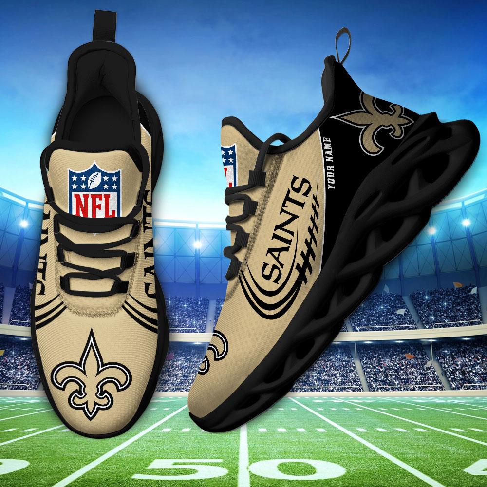 New Orleans Saints Black Max Soul Shoes 2025 Versions Custom Name 630