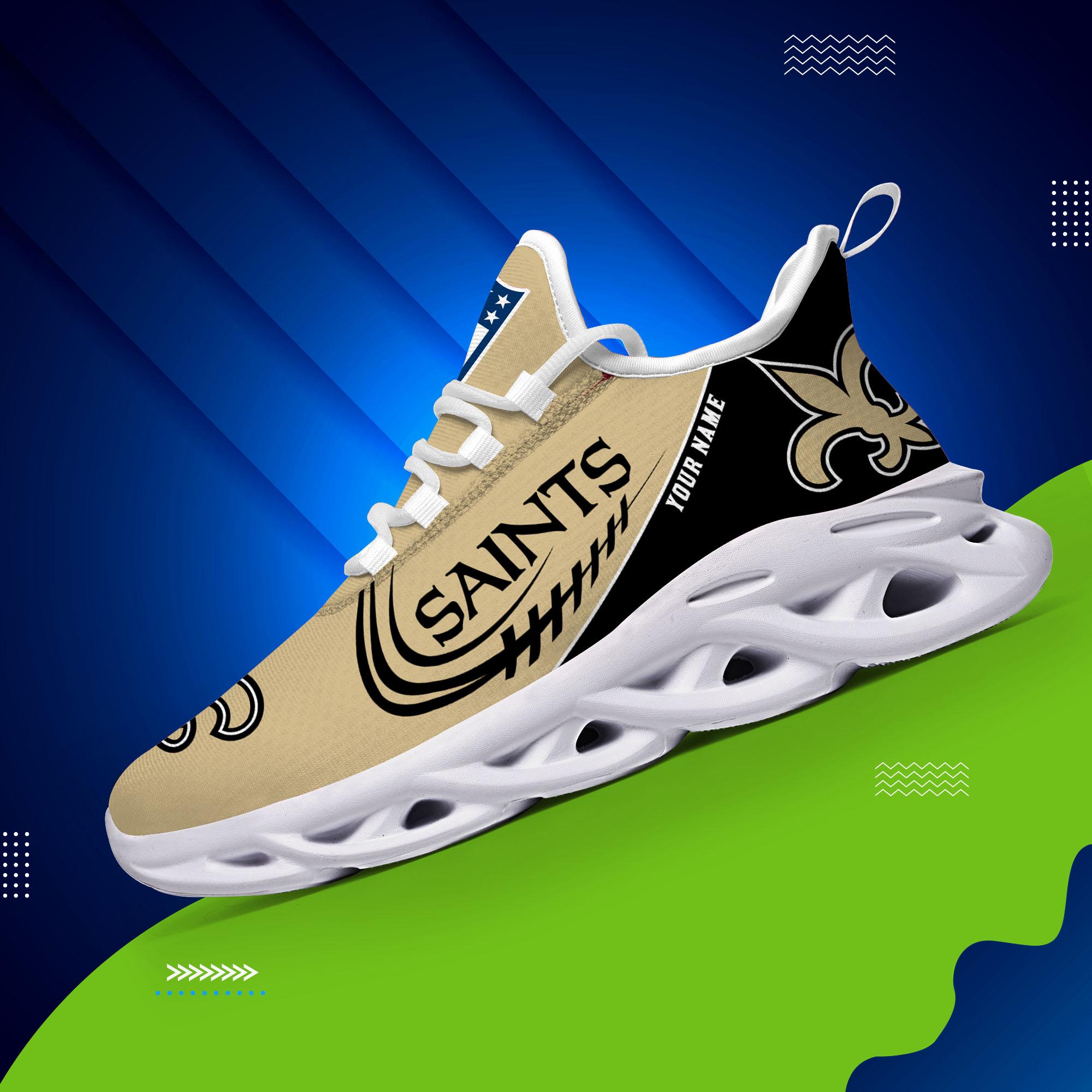 New Orleans Saints Black Max Soul Shoes 2025 Versions Custom Name 630