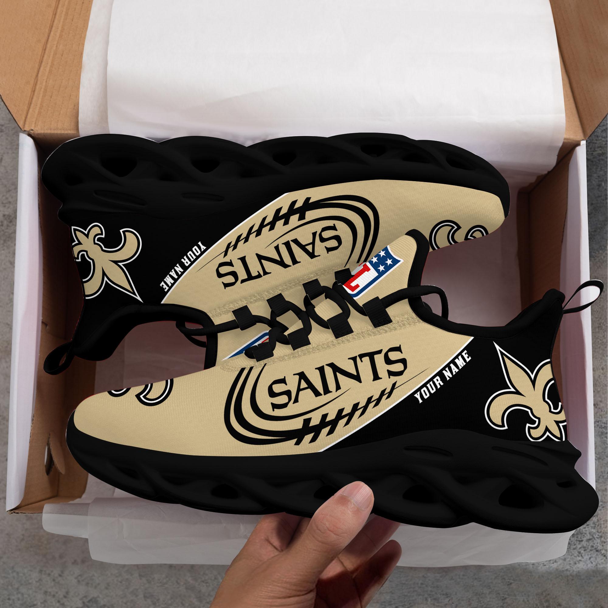 New Orleans Saints Black Max Soul Shoes 2025 Versions Custom Name 630