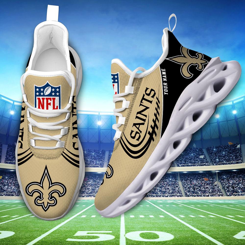 New Orleans Saints Black Max Soul Shoes 2025 Versions Custom Name 630