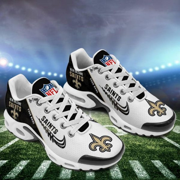 New Orleans Saints Personalized Name Team Mix Colors Wing Logo TN Air Max Shoes Air Cushion Sneakers