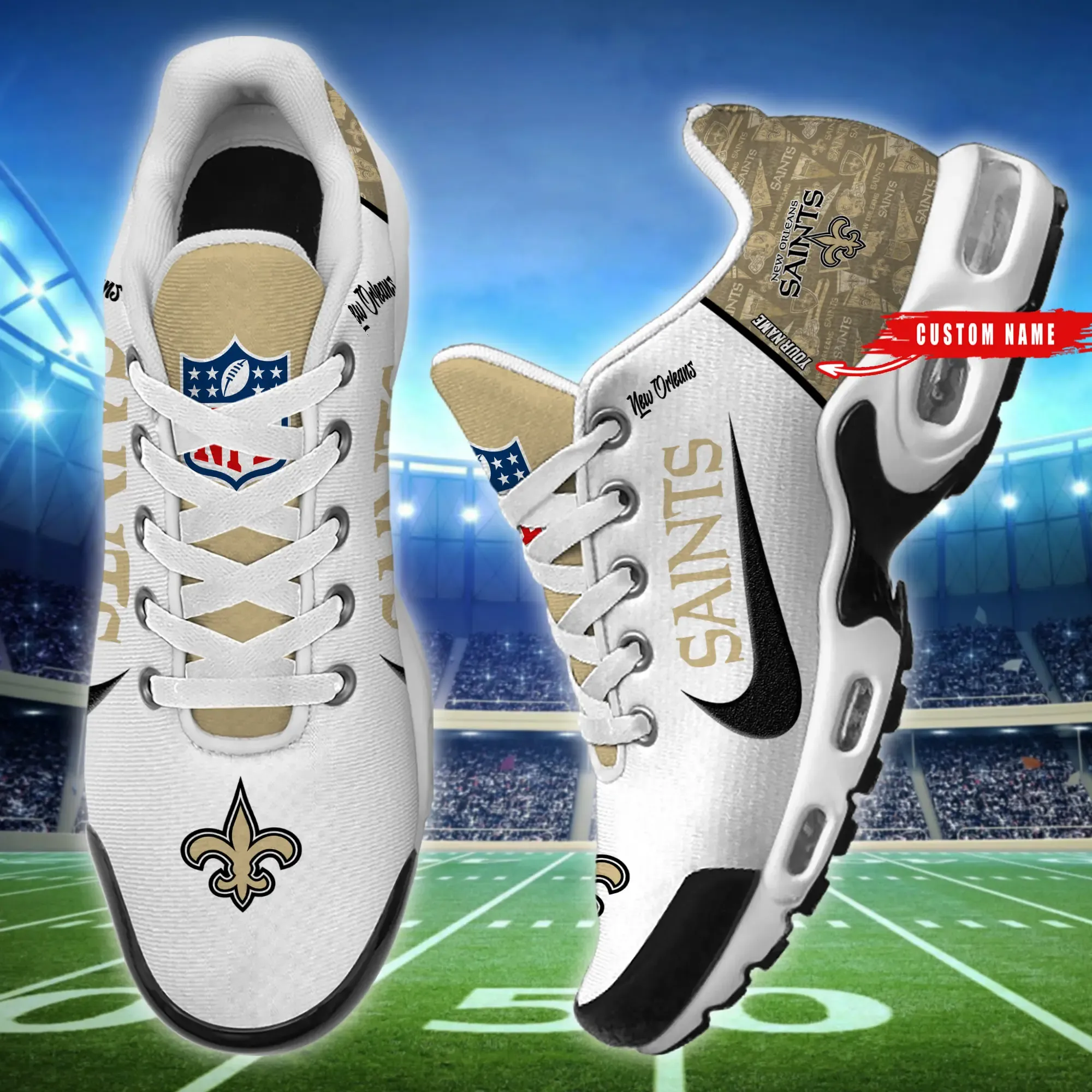New Orleans Saints Personalized New Air Max Plus TN Shoes Air Cushion Sneaker 853BG-8418