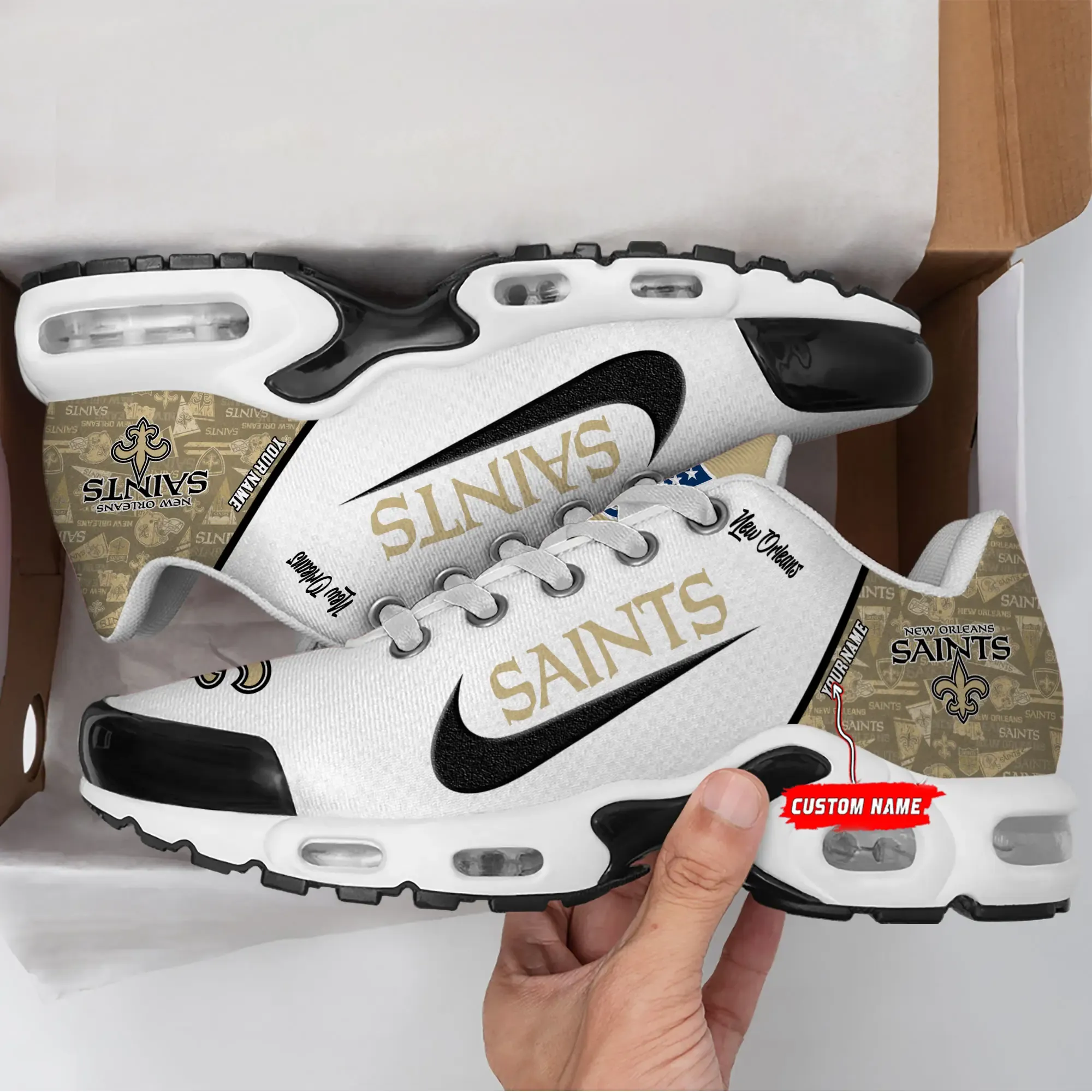 New Orleans Saints Personalized New Air Max Plus TN Shoes Air Cushion Sneaker 853BG-8418