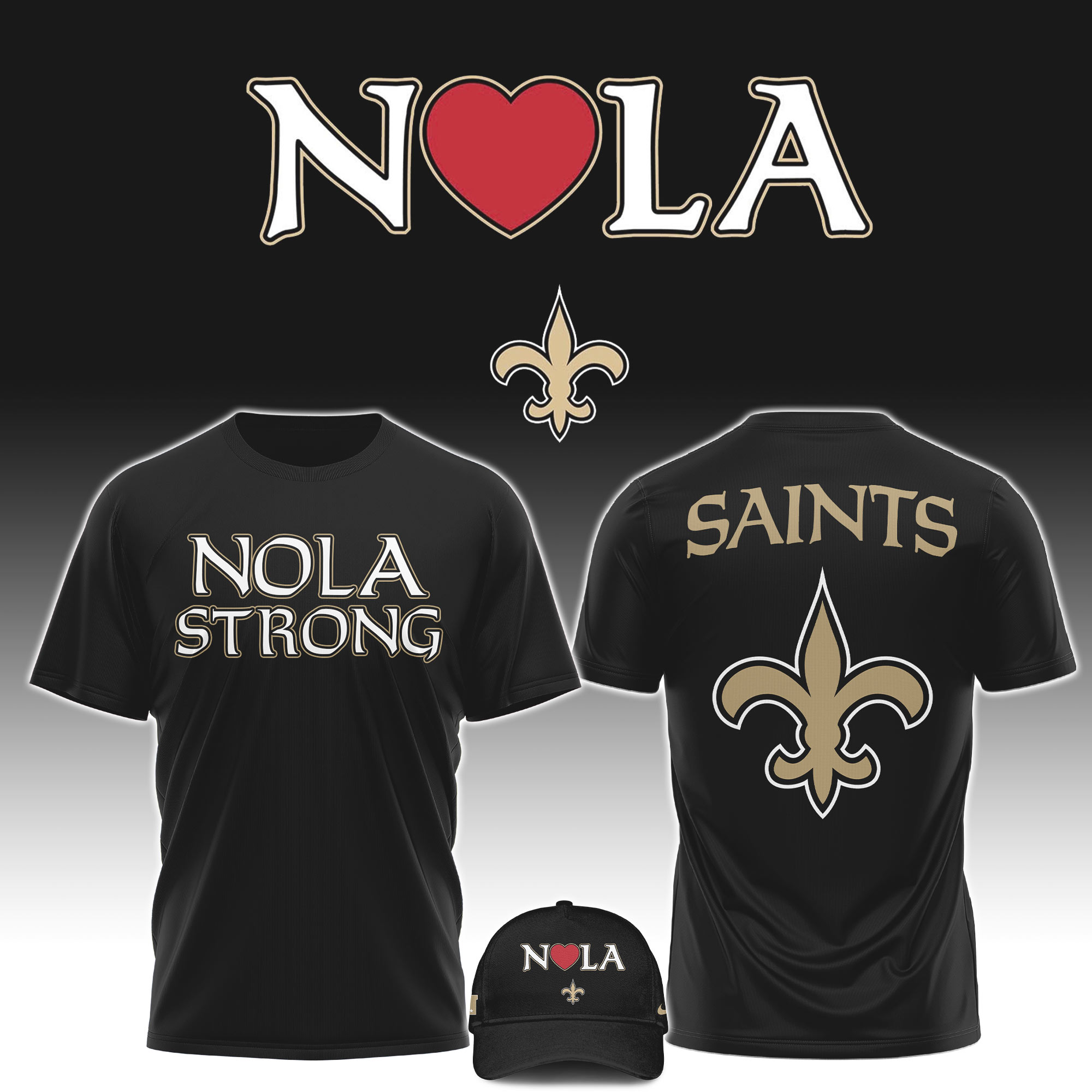 New Orleans Saints x NOLA Strong   Tshirt 2025 