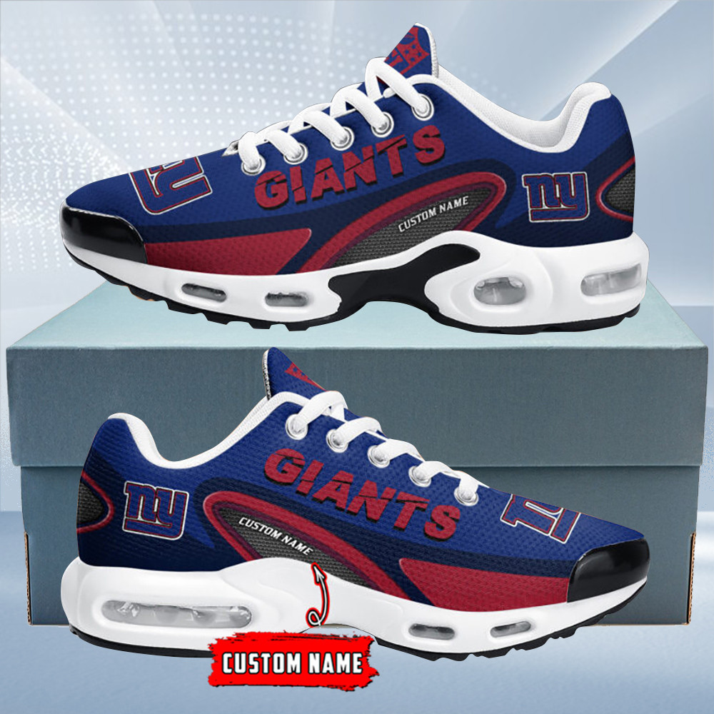 New York Giants Personalized Name Team Logo Mix Colors Oval Line TN Air Max Shoes Air Cushion Sneakers