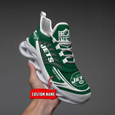 New York Jets Black Max Soul Shoes 2025 Versions Custom Name 637