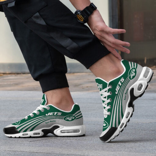 New York Jets Personalized Name Team Colors Wave Lines TN Air Max Shoes Air Cushion Sneakers