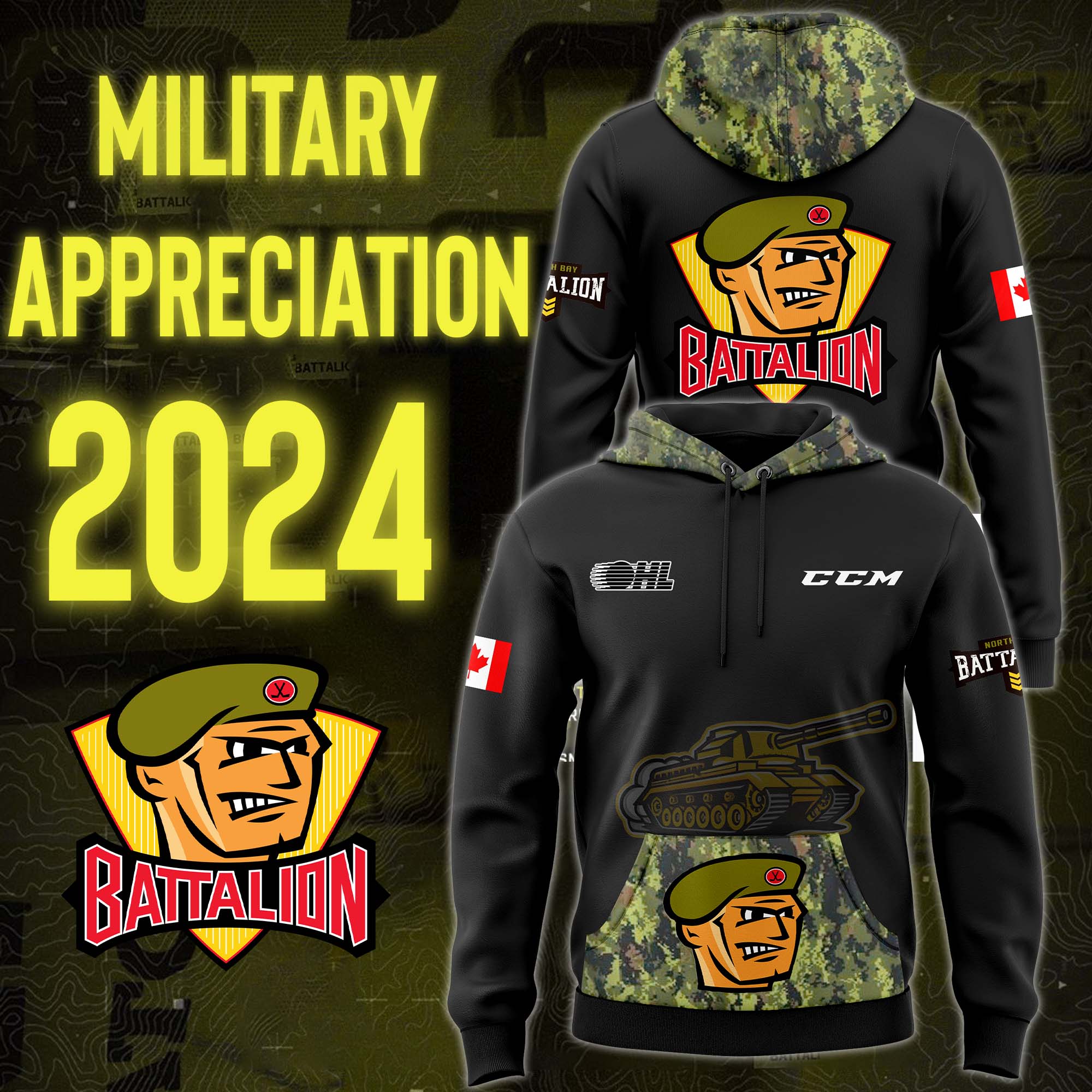 North Bay Battalion x Military Appreciation Hoodie 
