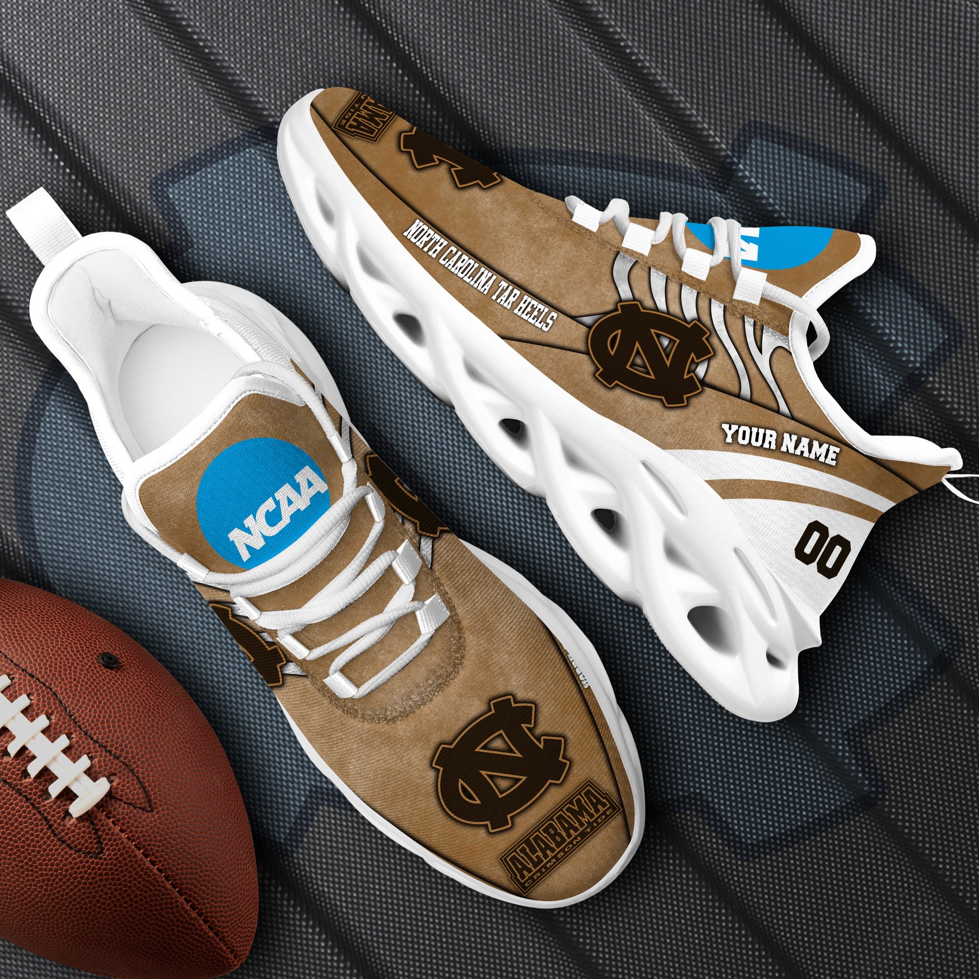 North Carolina Tar Heels Black Max Soul Shoes 2025 Versions Custom Your Name And Number 312
