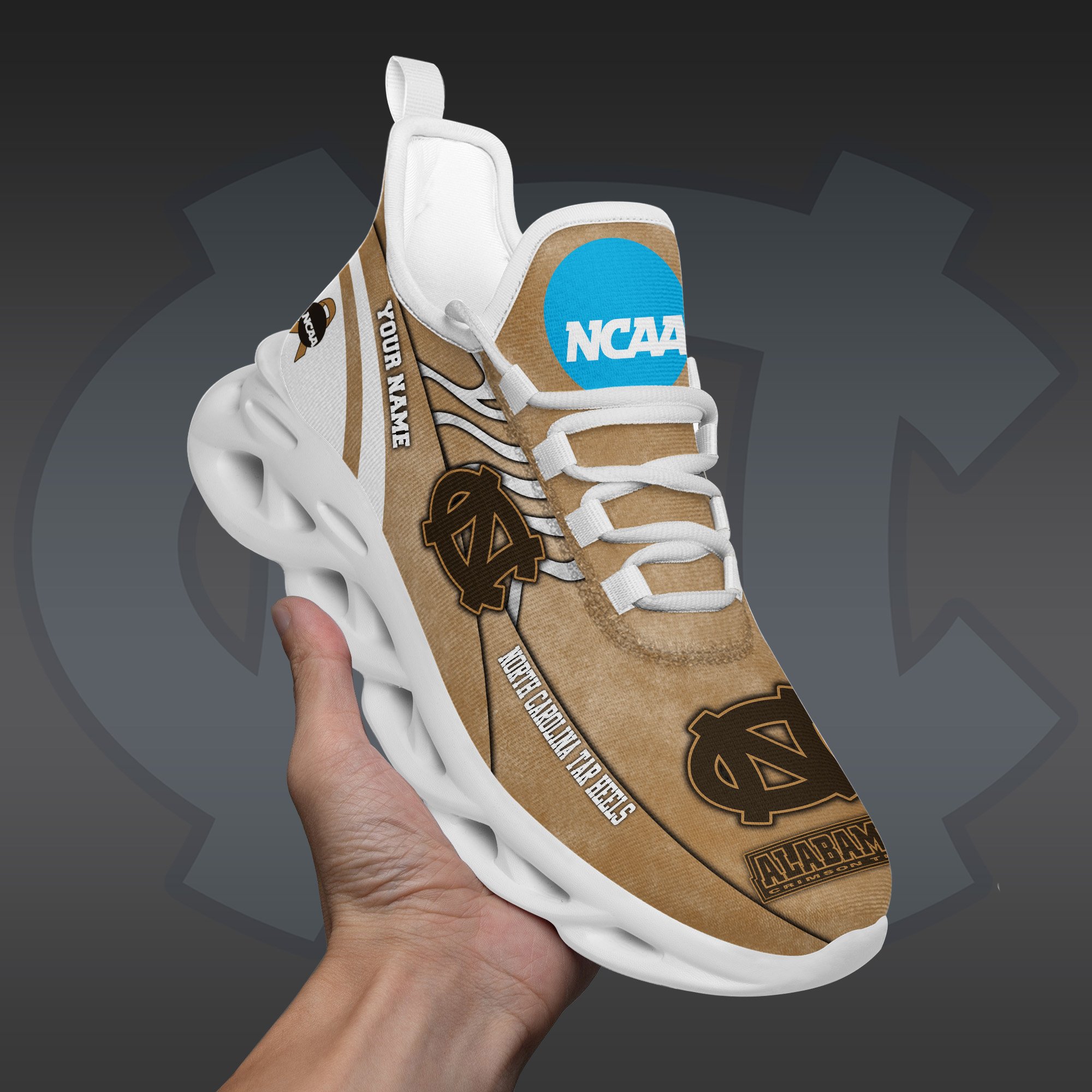 North Carolina Tar Heels Black Max Soul Shoes 2025 Versions Custom Your Name And Number 312