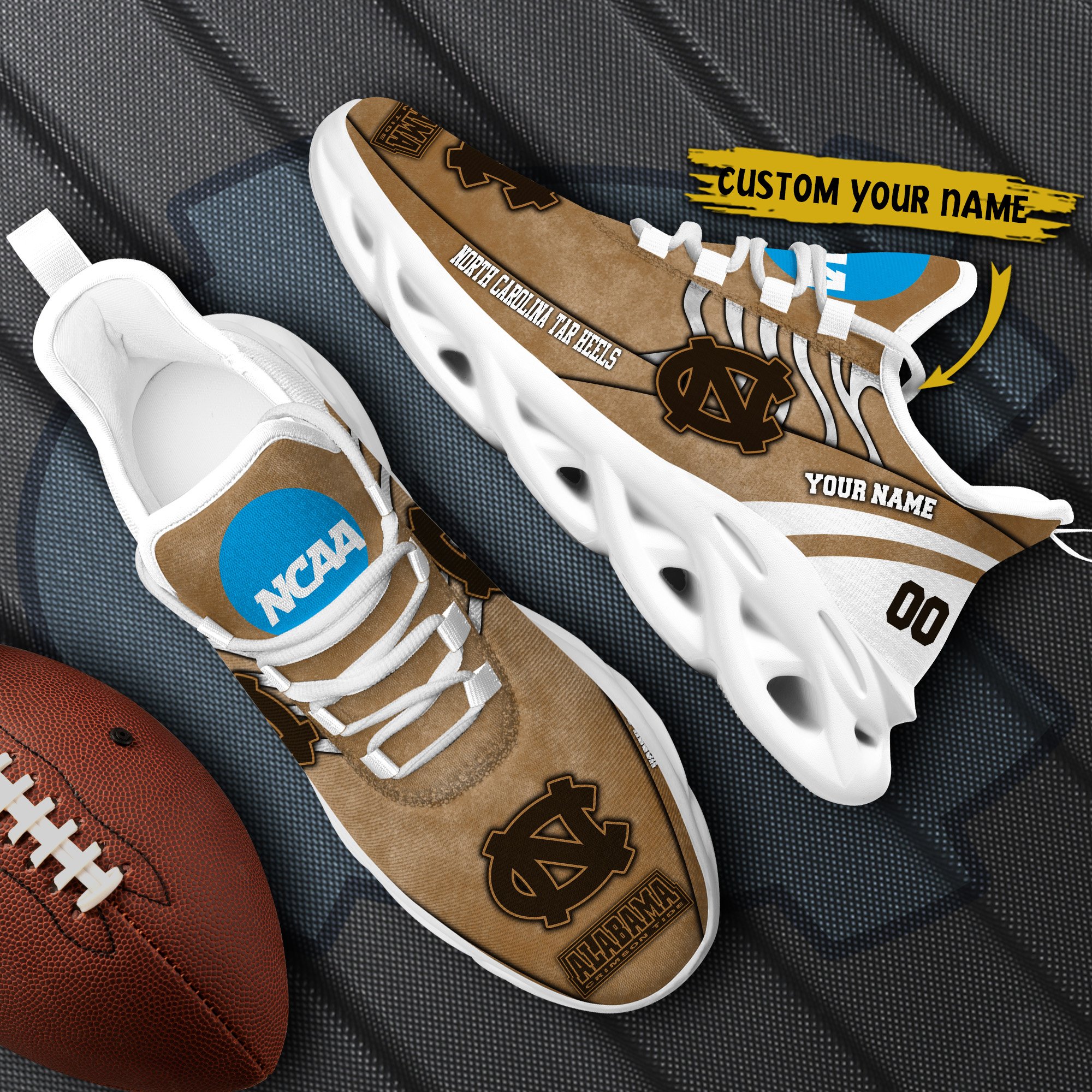 North Carolina Tar Heels Black Max Soul Shoes 2025 Versions Custom Your Name And Number 312