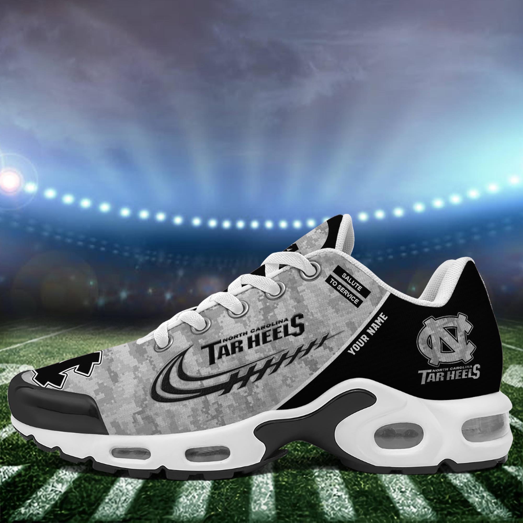 North Carolina Tar Heels TN Shoes 2025 Version Custom Name, Camouflage Shoes PH585