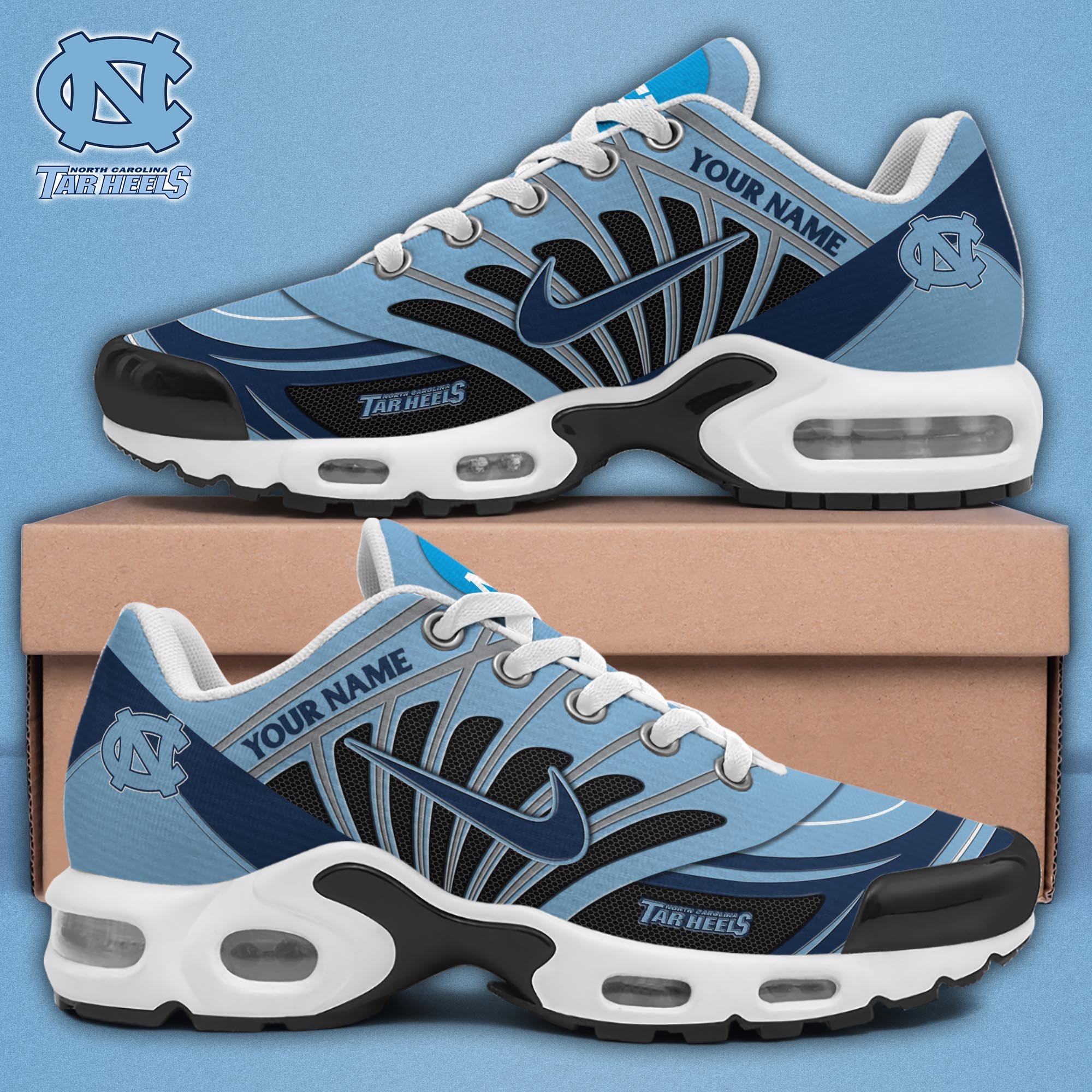North Carolina Tar Heels TN Shoes 2025 Version Custom Name