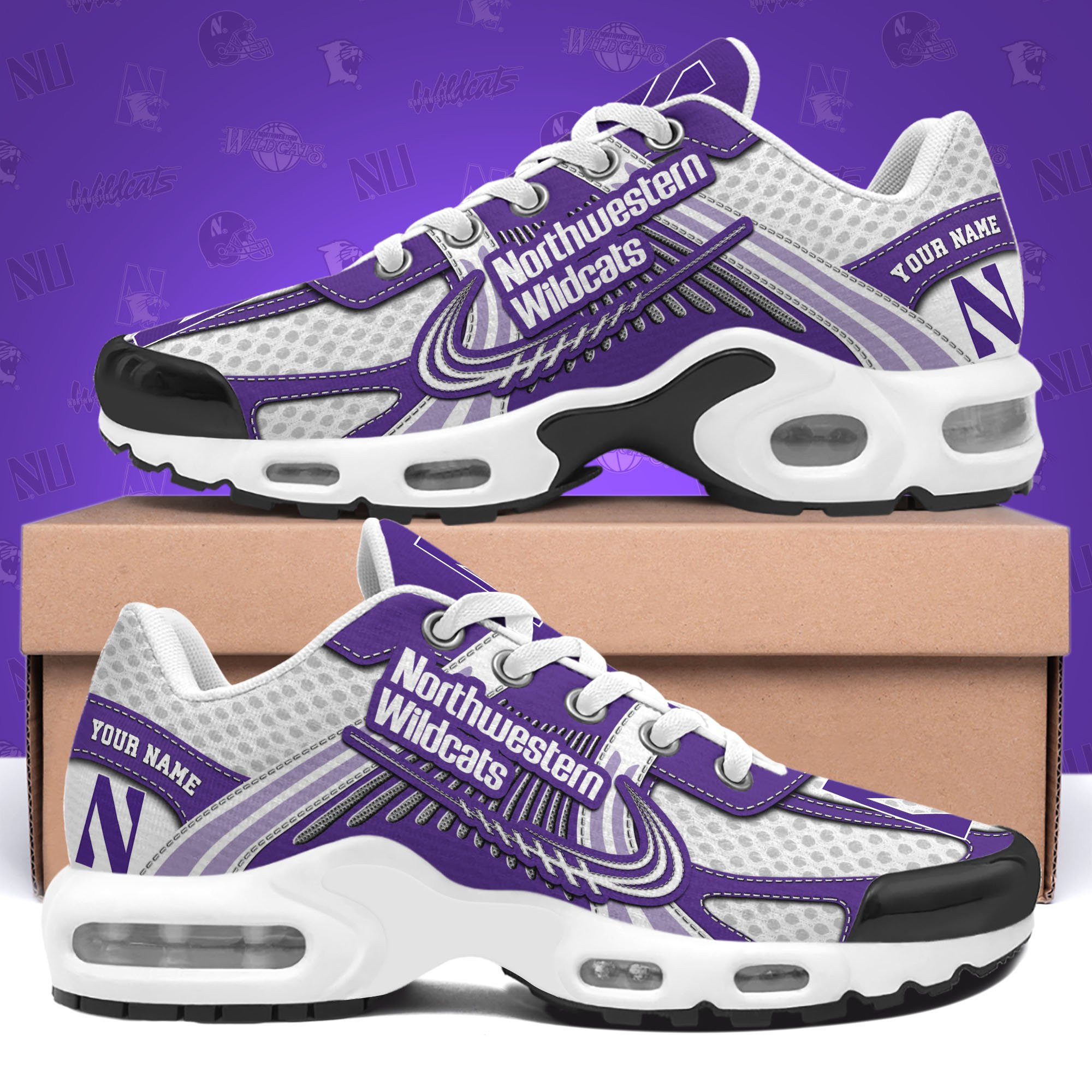 Northwestern Wildcats TN Shoes Custom Your Name, Sport Shoes