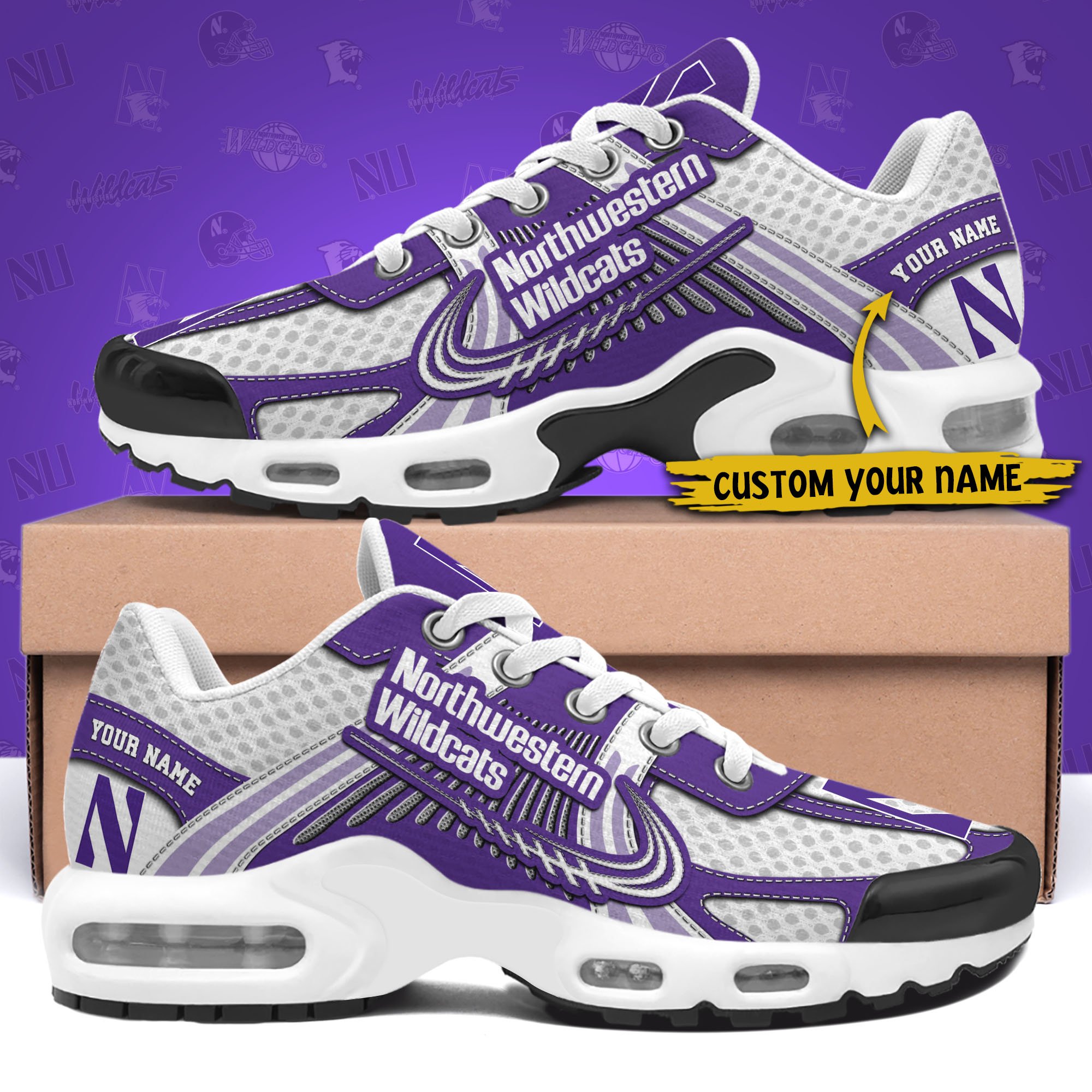 Northwestern Wildcats TN Shoes Custom Your Name, Sport Shoes