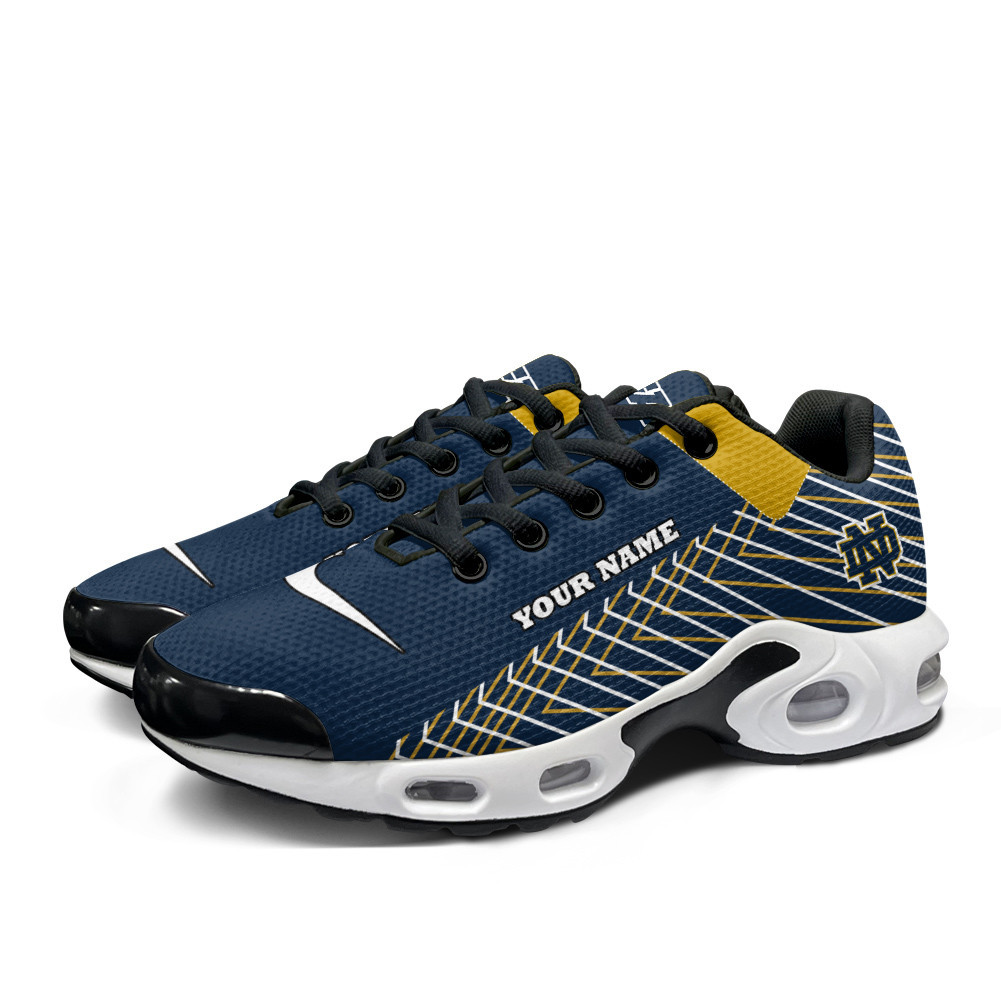 Notre Dame Fighting Irish Personalized Name Team Colors Jagged Lines TN Air Max Shoes Air Cushion Sneakers