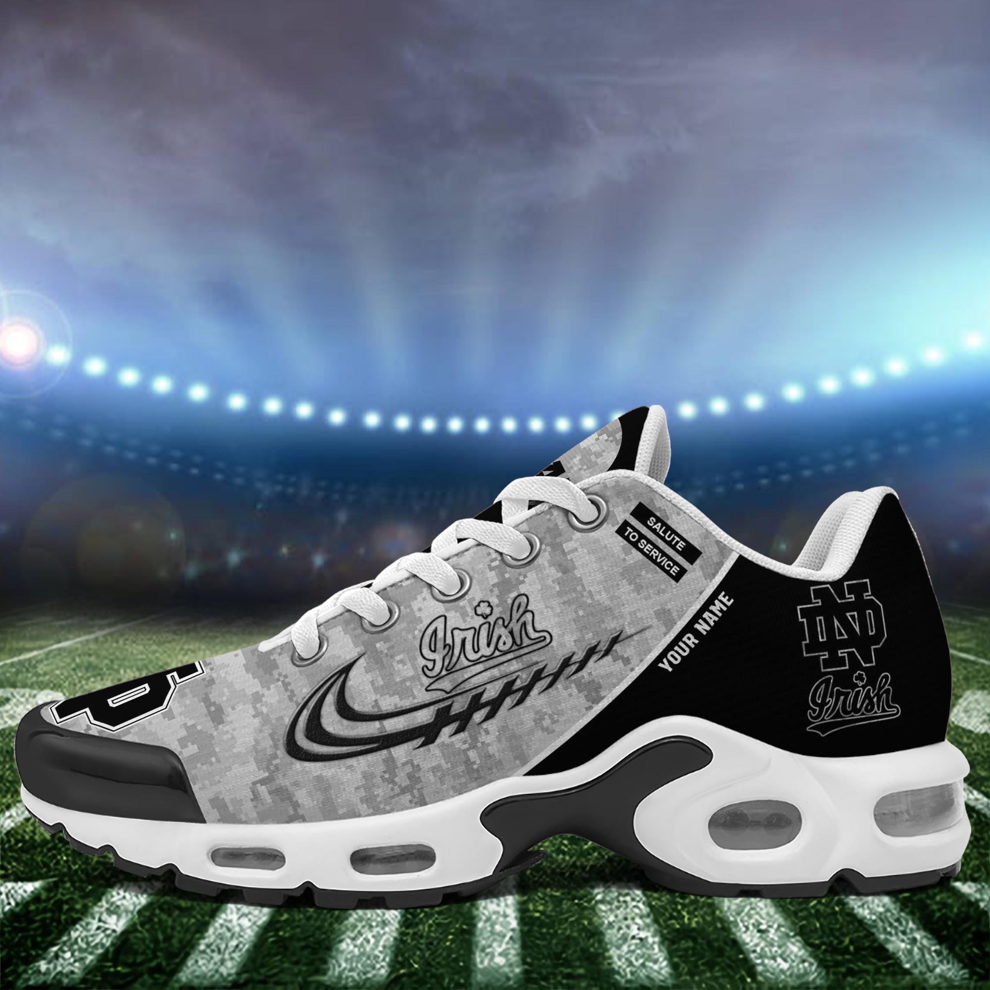 Notre Dame Fighting Irish TN Shoes 2025 Version Custom Name, Camouflage Shoes PH585