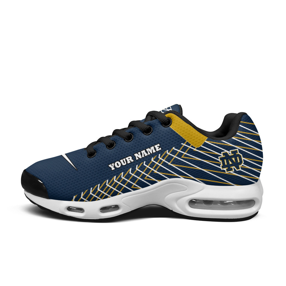 Notre Dame Personalized Name Team Colors Jagged Lines TN Shoes Air Cushion Sneakers