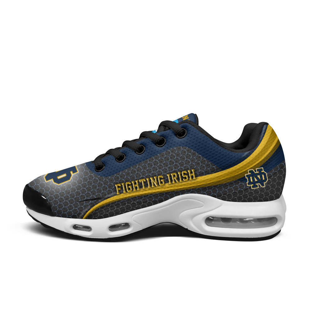Notre Dame Personalized Name Team Colors Wave Line Beehive Pattern TN Air Max Shoes Air Cushion Sneakers
