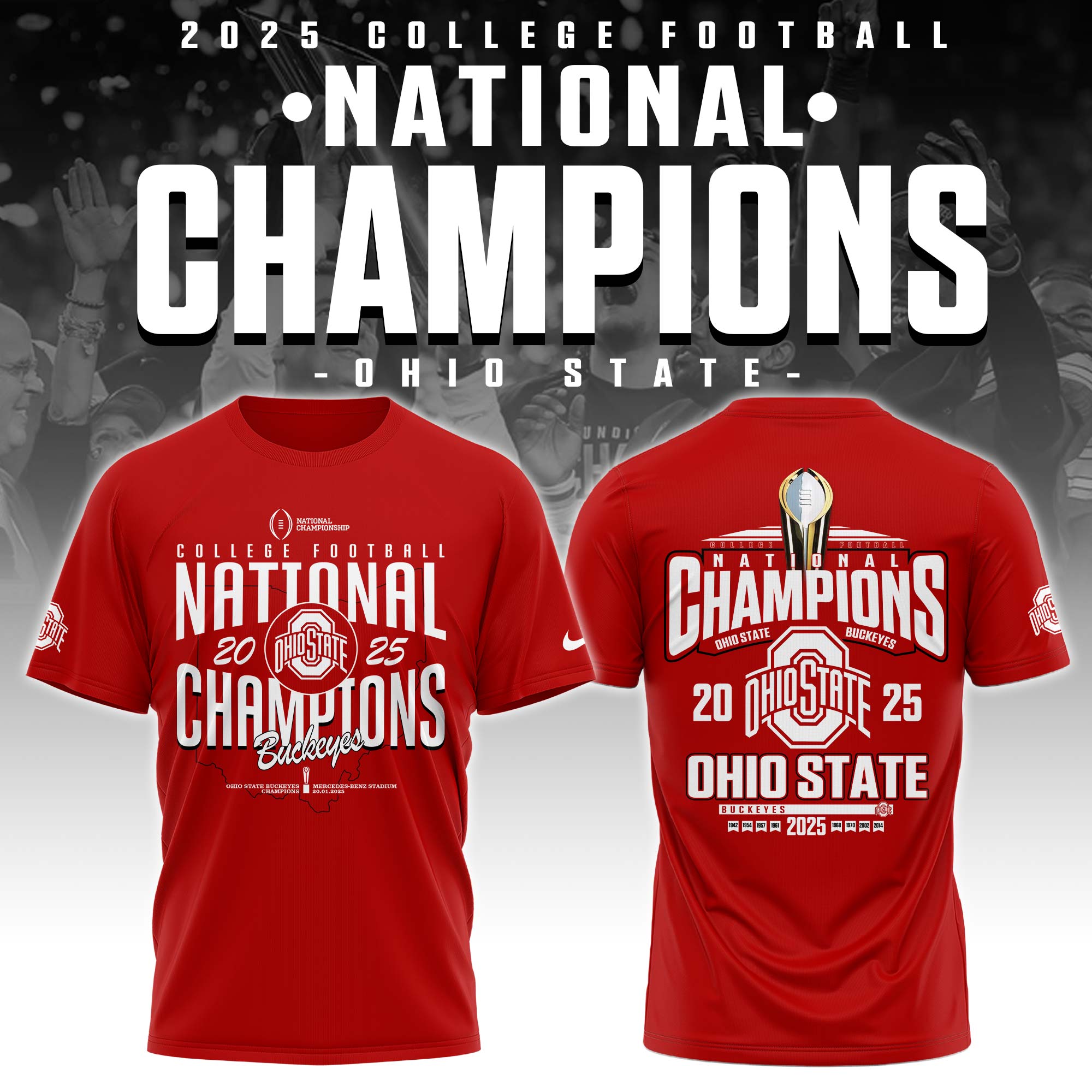 Ohio  State Buckeyes   National Champions 2025   Tshirt College Football 