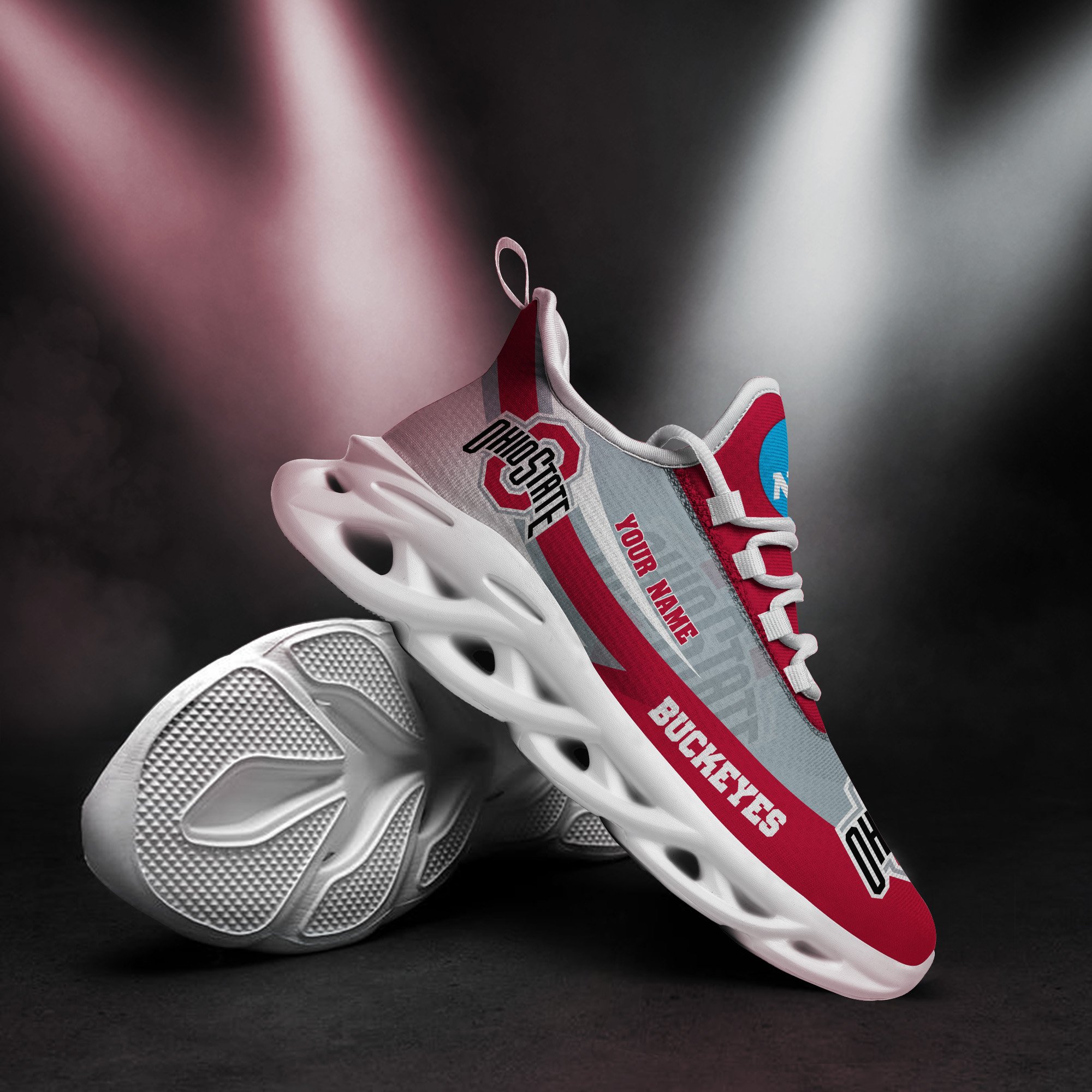 Ohio State Buckeyes White Max Soul Shoes 2025 Versions Custom Your Name, Sports Gift For Fan PH019