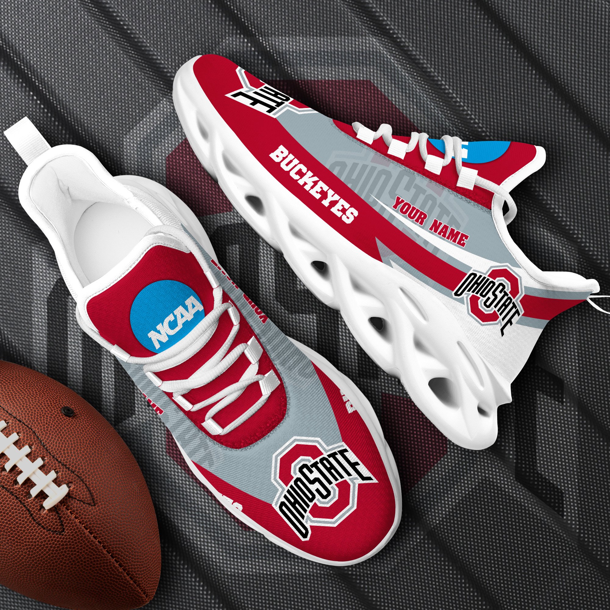 Ohio State Buckeyes White Max Soul Shoes 2025 Versions Custom Your Name, Sports Gift For Fan PH019