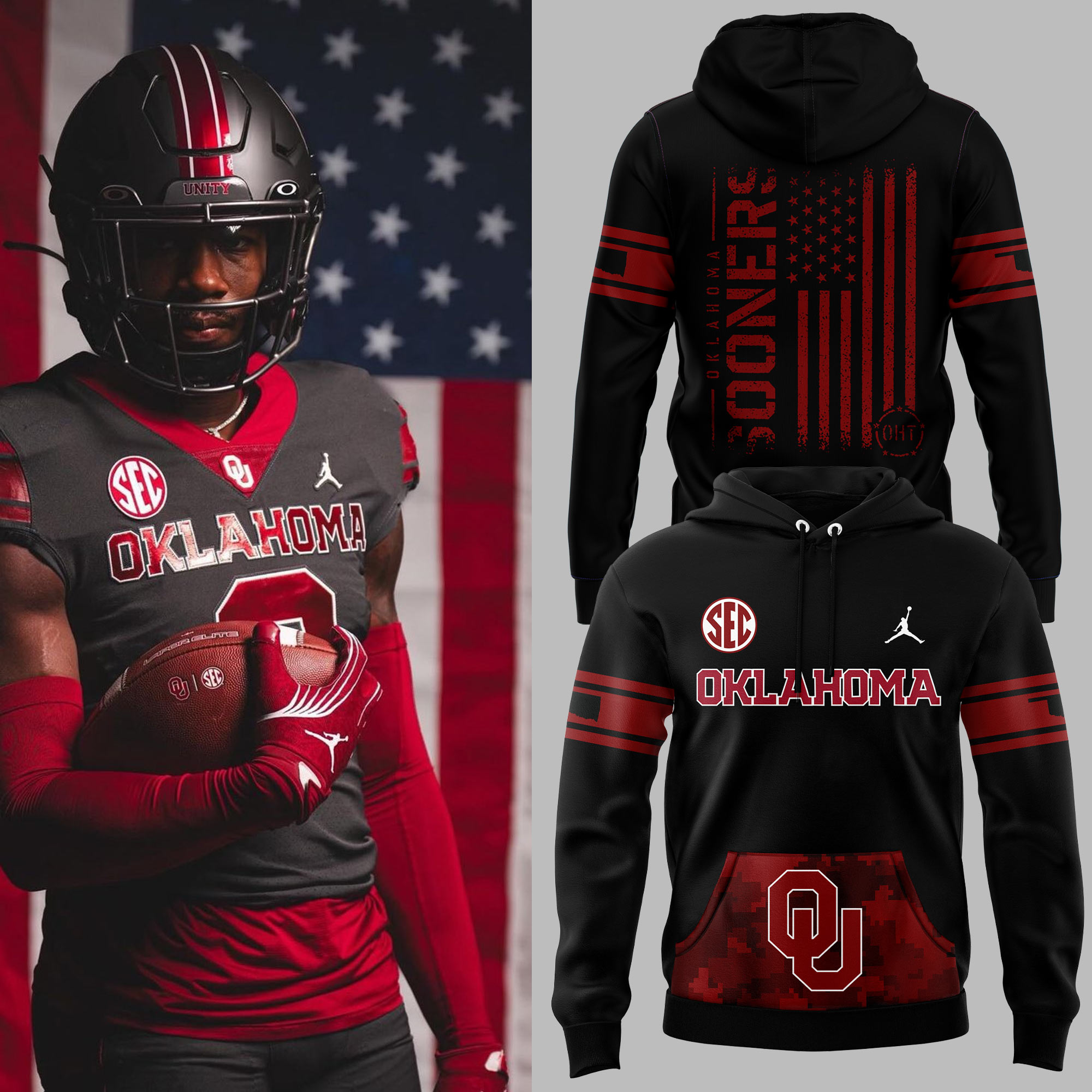 Oklahoma Football x Military Appreciation Day Premium Pullover Hoodie 