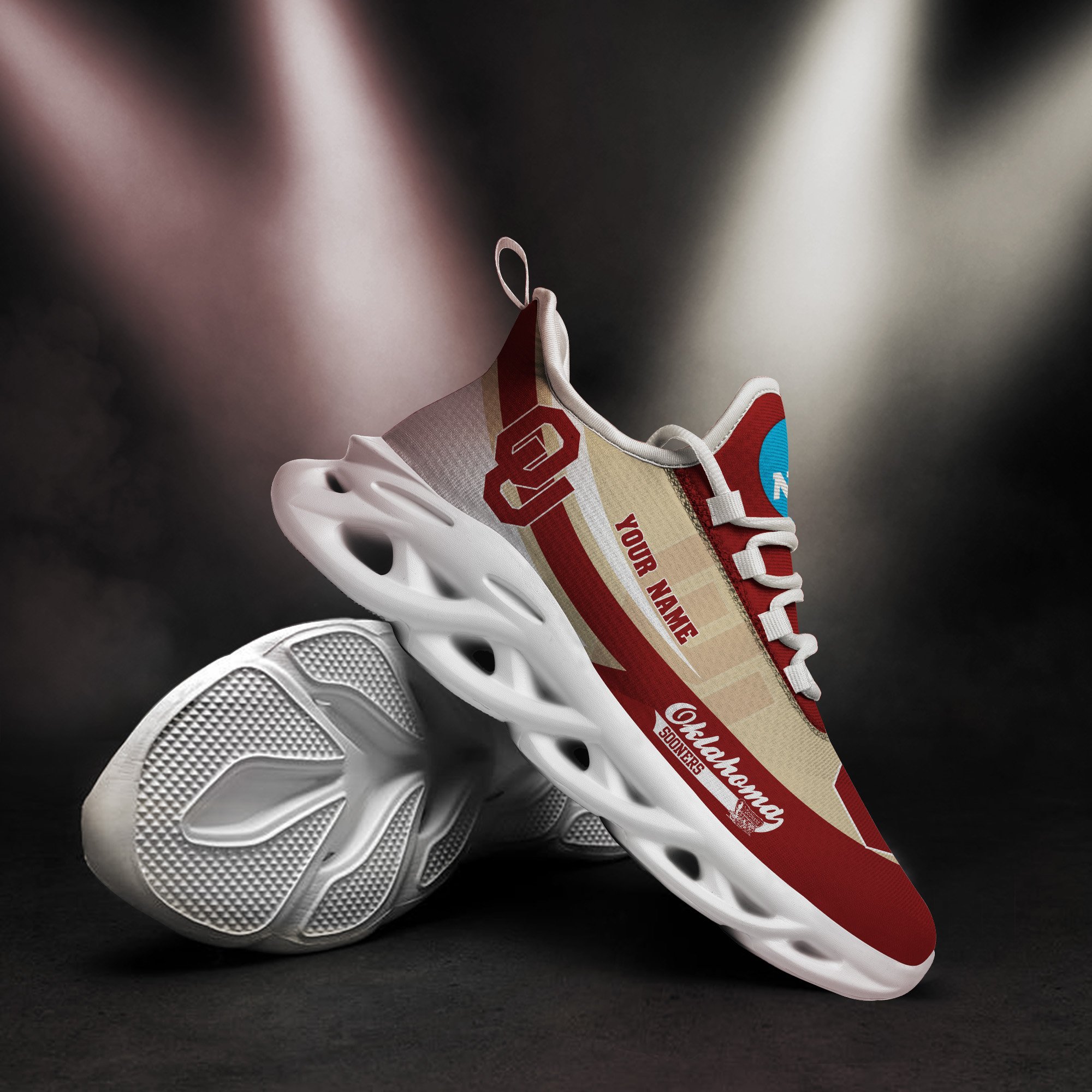 Oklahoma Sooners White Max Soul Shoes 2025 Versions Custom Your Name, Sports Gift For Fan PH019