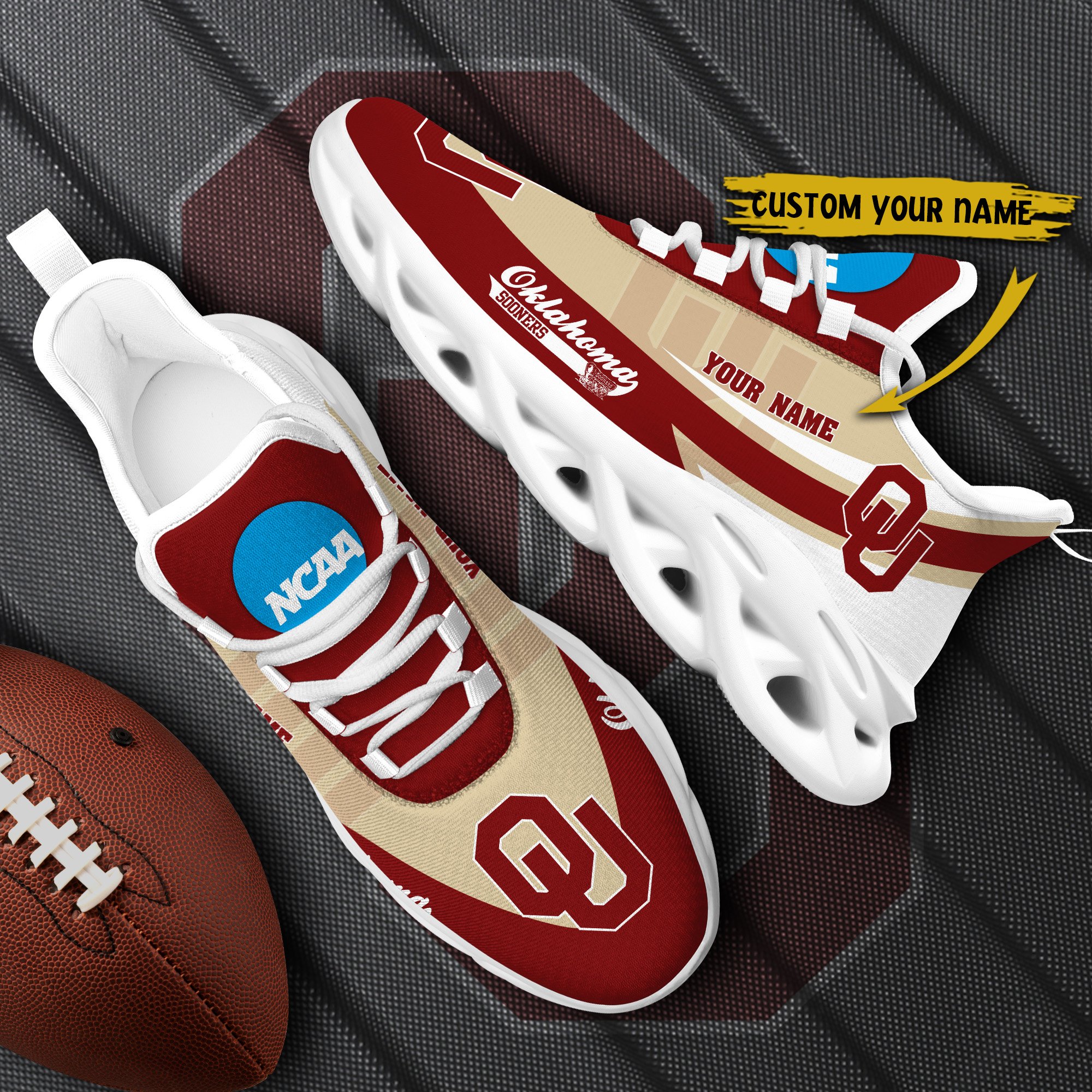 Oklahoma Sooners White Max Soul Shoes 2025 Versions Custom Your Name, Sports Gift For Fan PH019