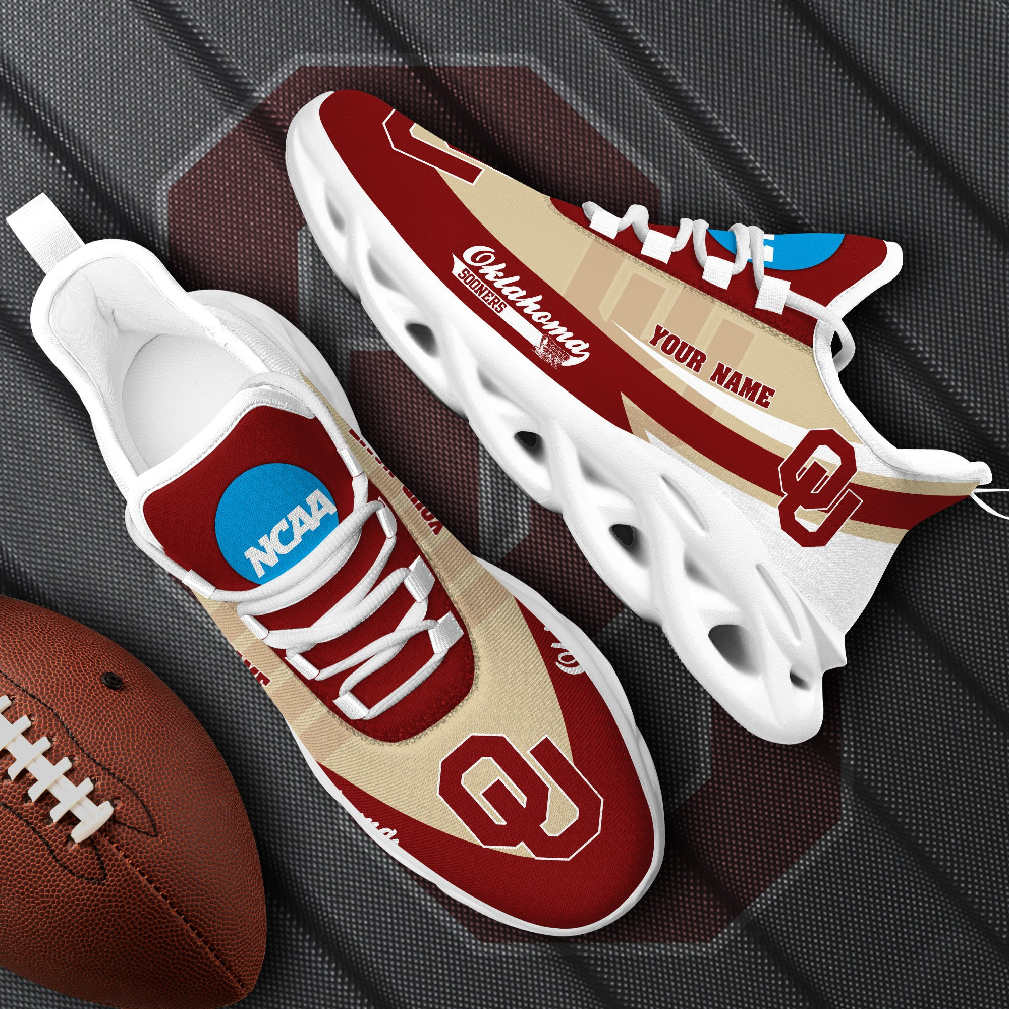 Oklahoma Sooners White Max Soul Shoes 2025 Versions Custom Your Name, Sports Gift For Fan PH019