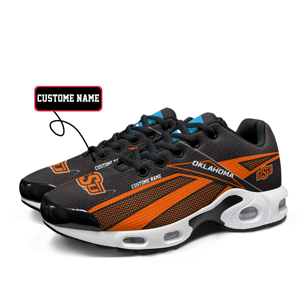Oklahoma State Cowboys Personalized Name Team Colors Supersonic Line Pattern TN Air Max Shoes Air Cushion Sneakers