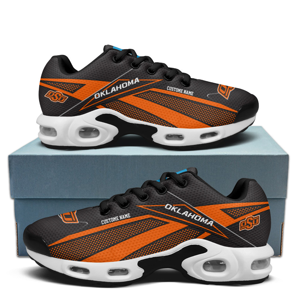 Oklahoma State Cowboys Personalized Name Team Colors Supersonic Line Pattern TN Air Max Shoes Air Cushion Sneakers