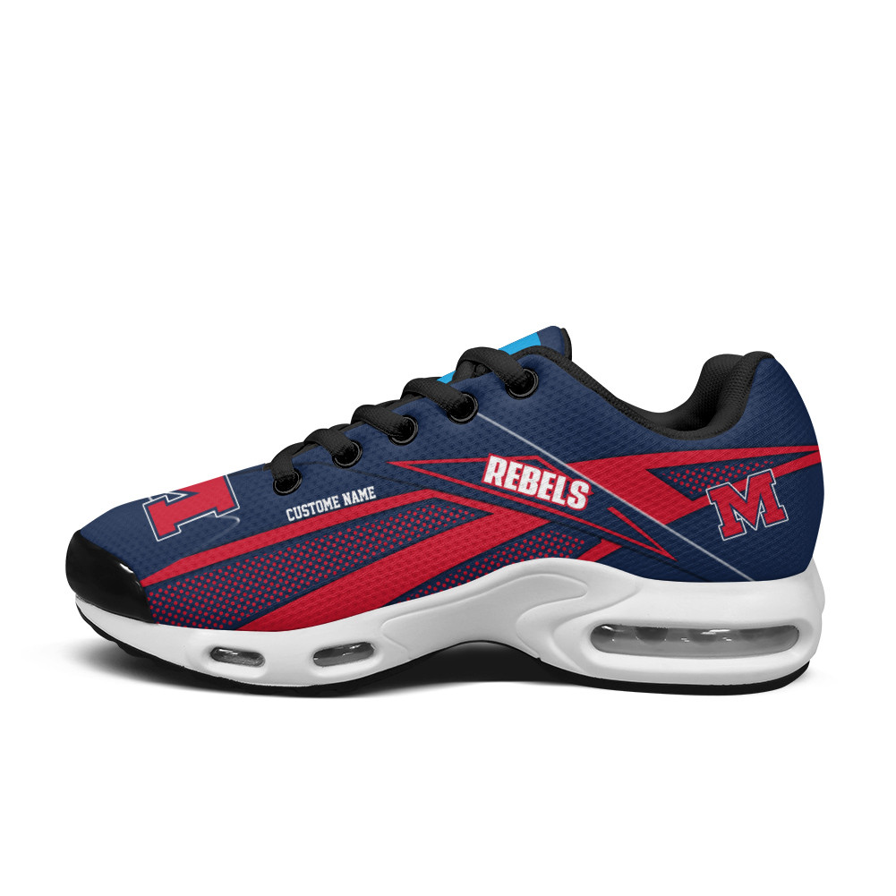 Ole Miss Rebels Personalized Name Team Colors Supersonic Line Pattern TN Air Max Shoes Air Cushion Sneakers
