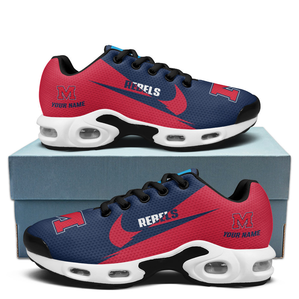 Ole Miss Rebels Personalized Name Team Logo Wings Of God Pattern TN Shoes Air Cushion Sneakers