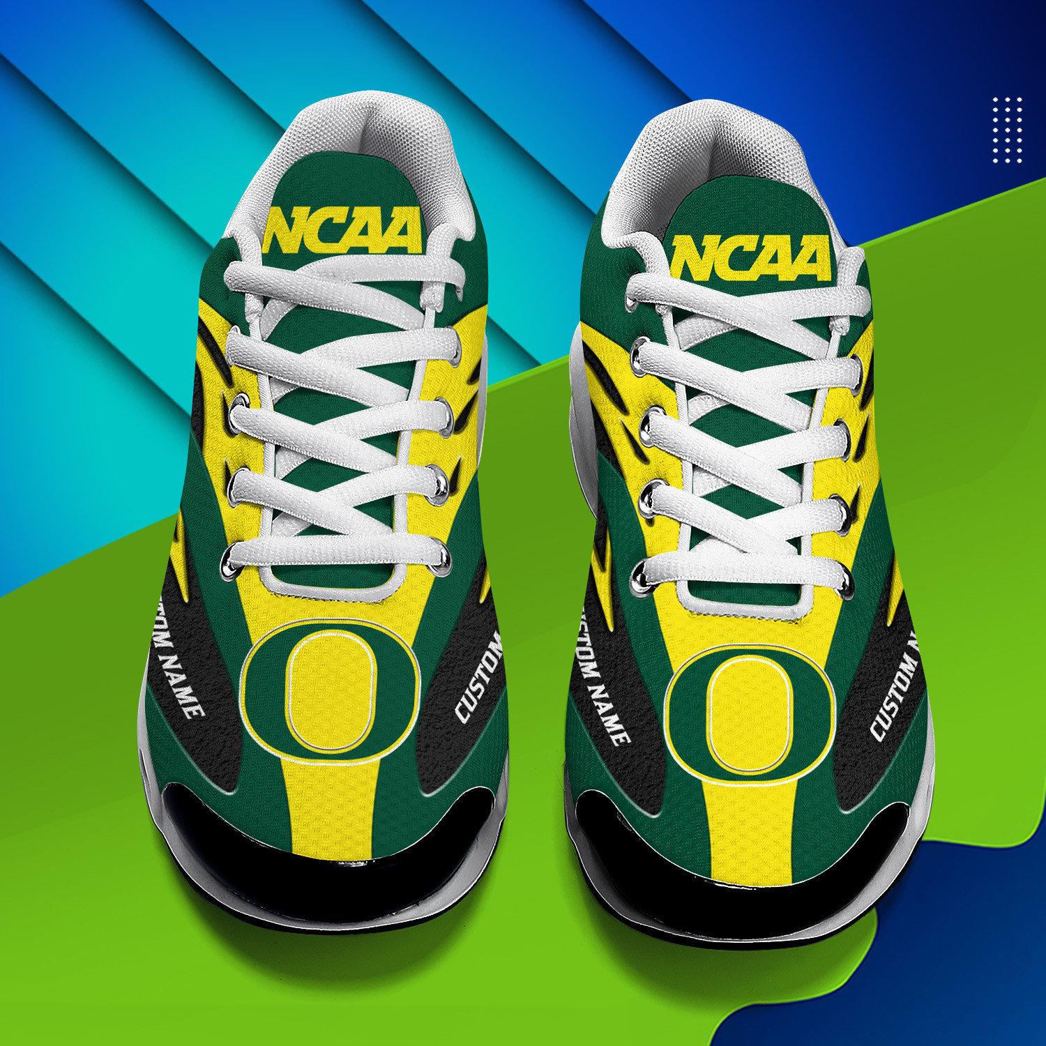 Oregon Ducks Personalized Name Team Logo Mix Colors Wave Line TN Shoes Air Cushion Sneakers
