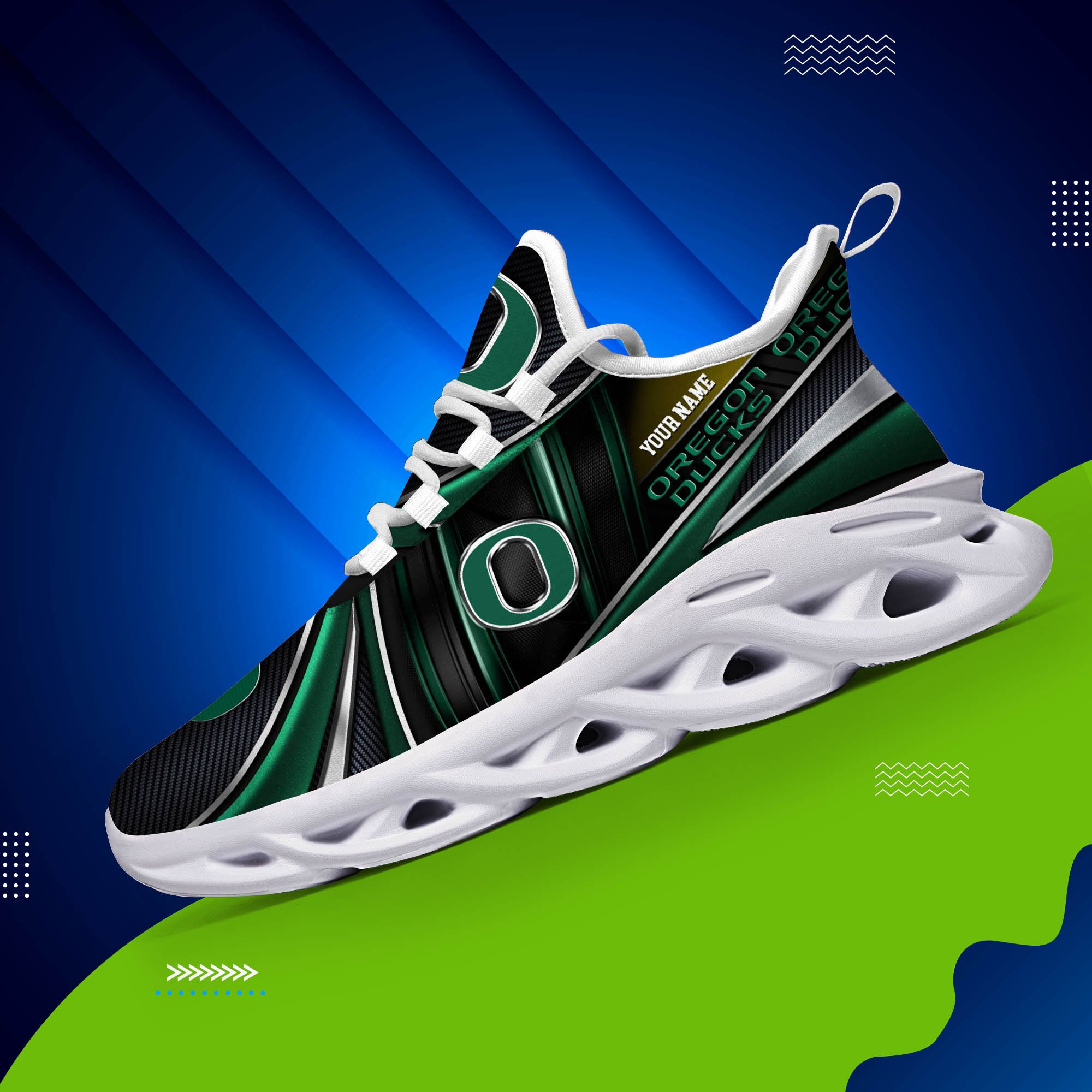 Oregon Ducks White C Sneakers 2025 Version Personalized Your Name, Sport Team Sneakers, Sport Gifts PH892