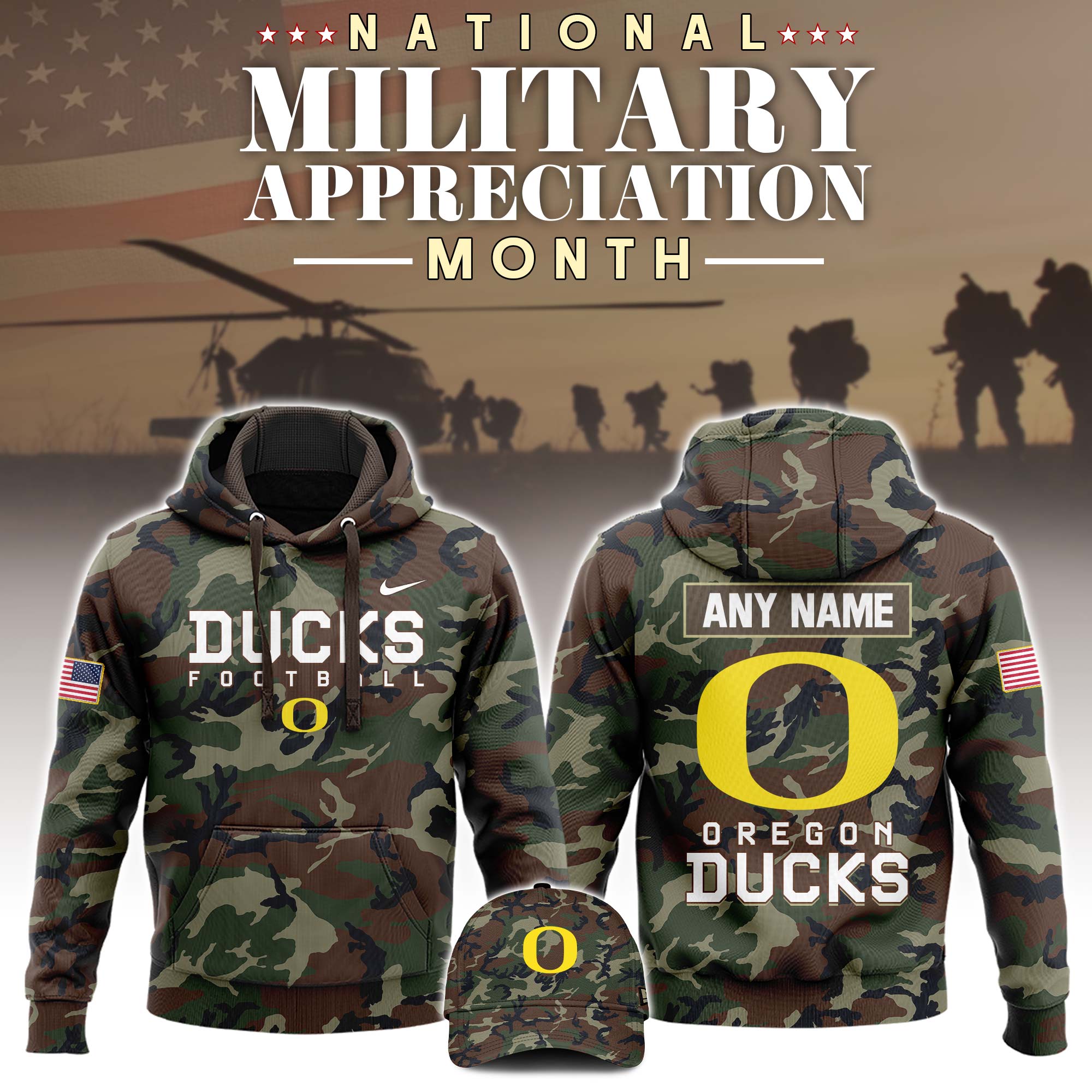 Oregon Ducks x   National Military Appreciation Month   Hoodie 