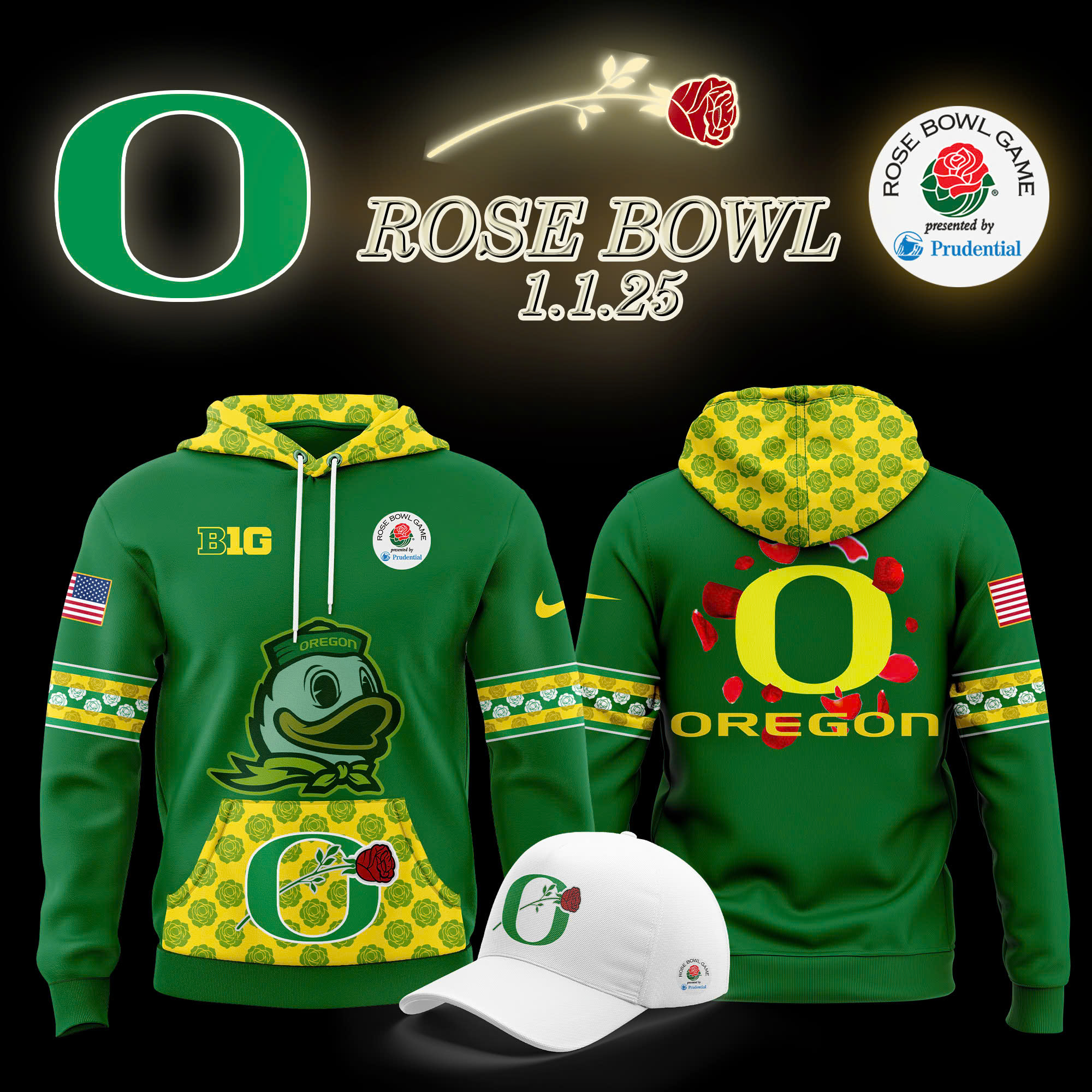Oregon Ducks x Rose Bowl Game Hoodie 