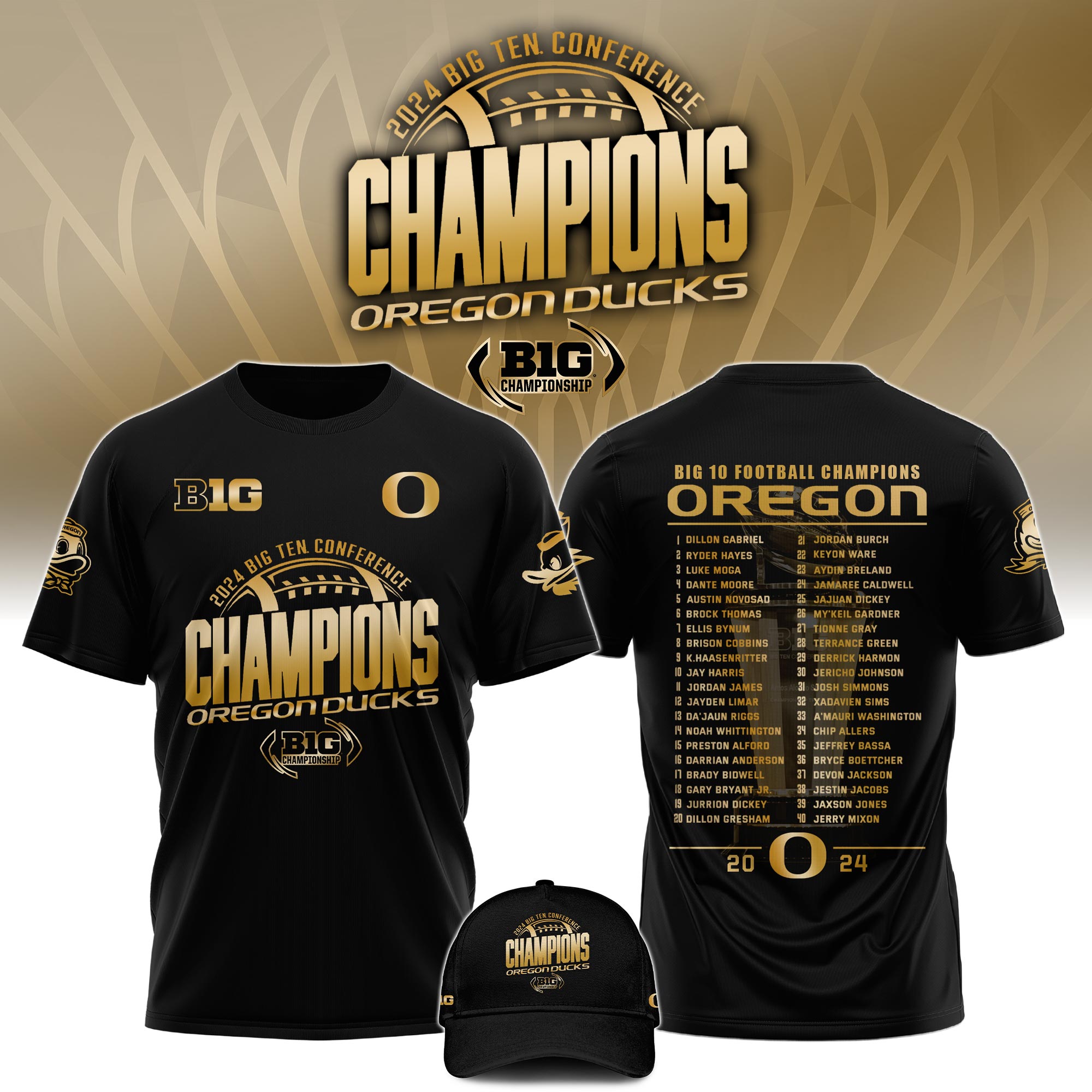 Oregon Football Champions Big Ten  TShirt 