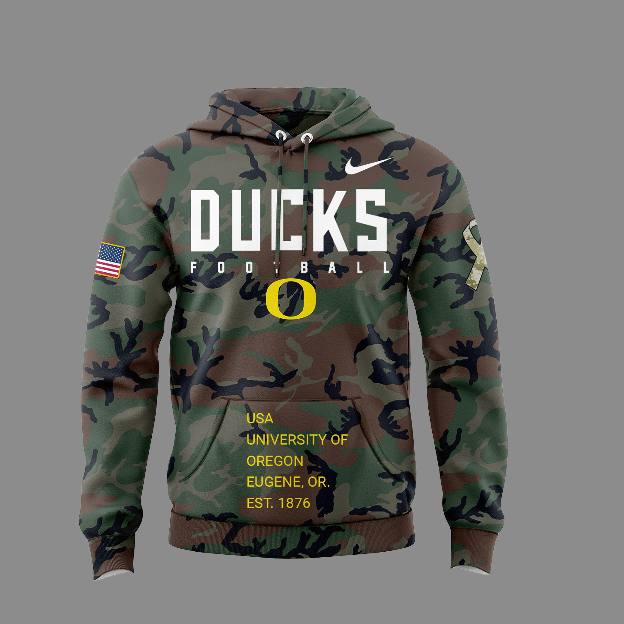 Oregon Football Salute to Service Club Fleece Pullover Hoodie