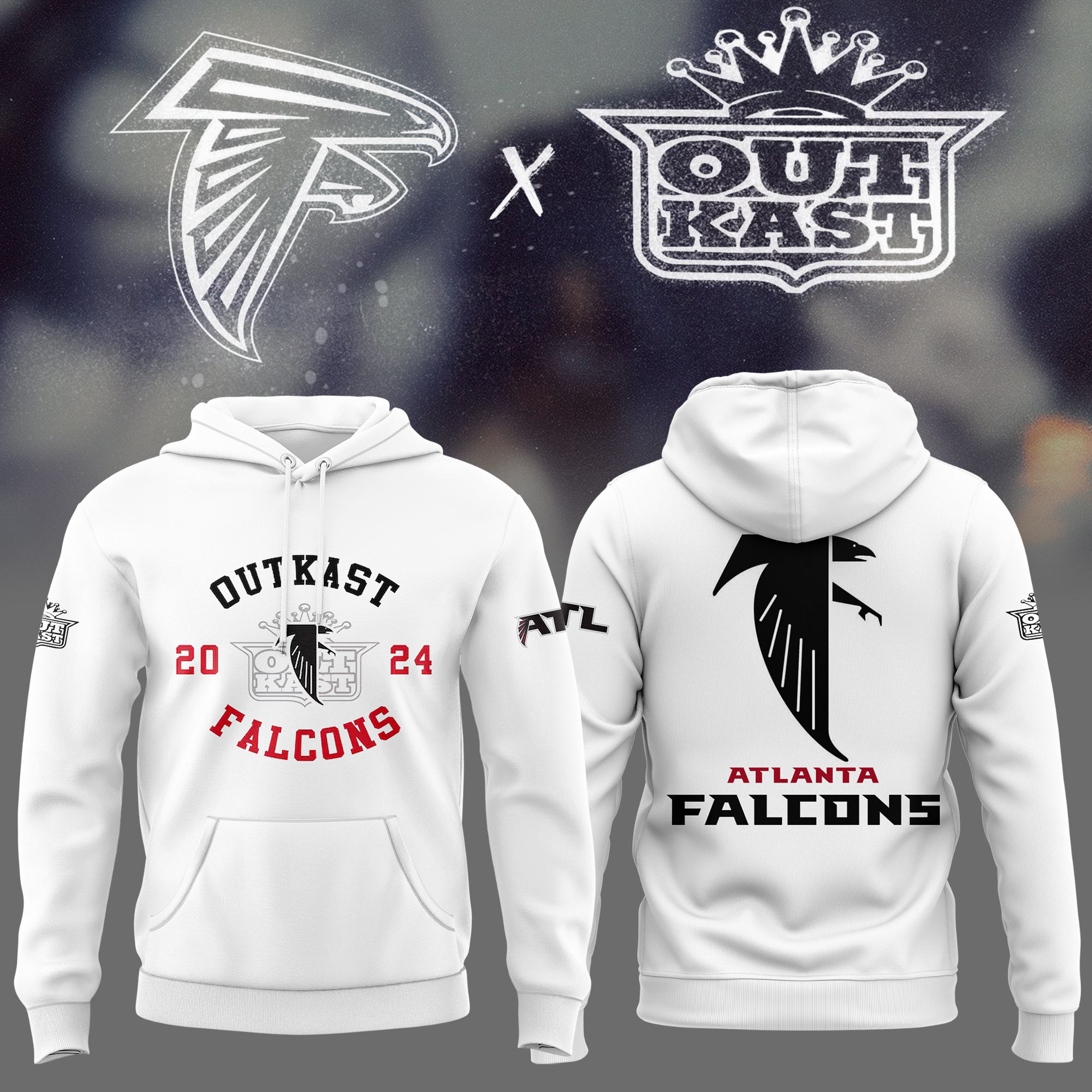 Outkast x Atlanta Falcons White Pullover Hoodie 