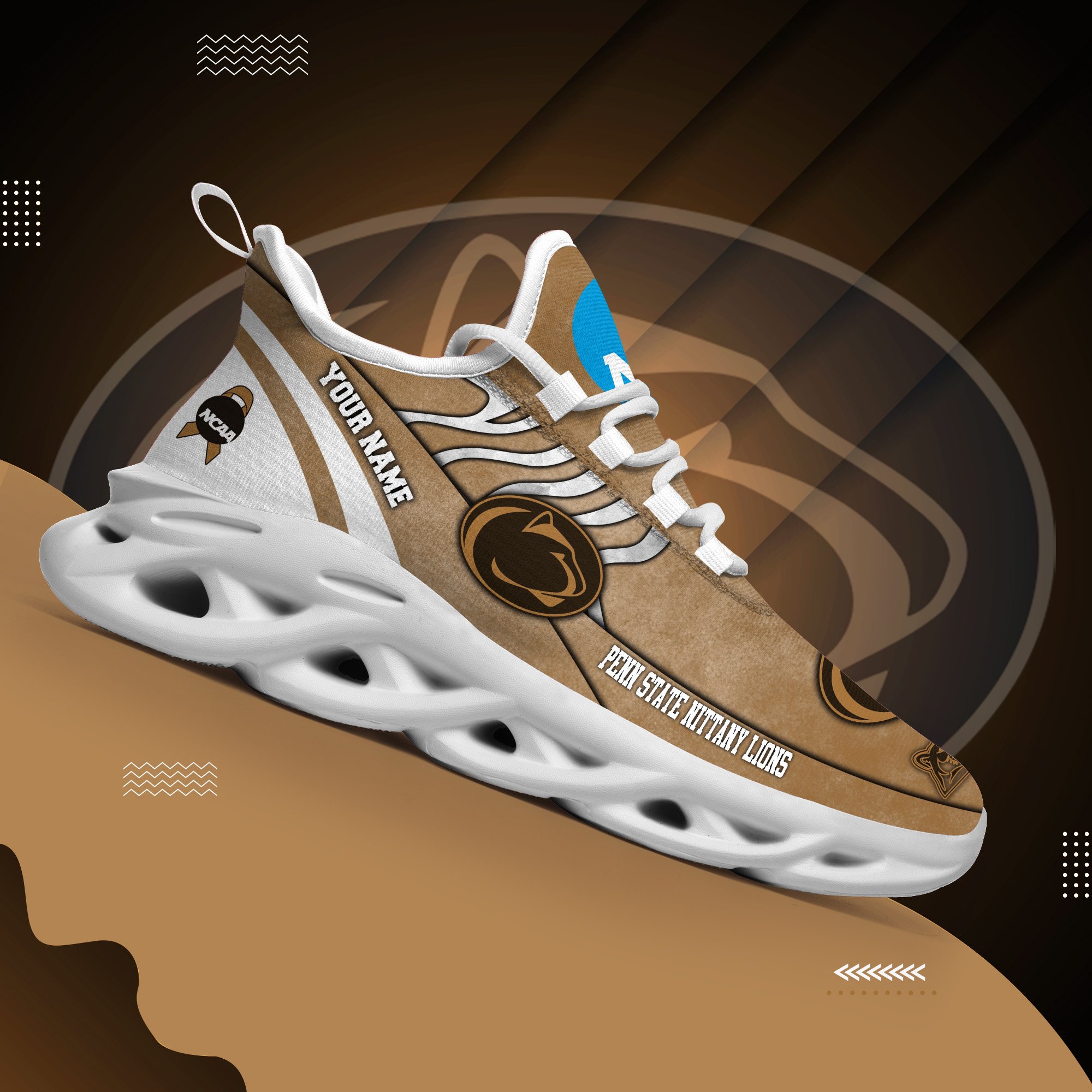 Penn State Nittany Lions Black Max Soul Shoes 2025 Versions Custom Your Name And Number 312