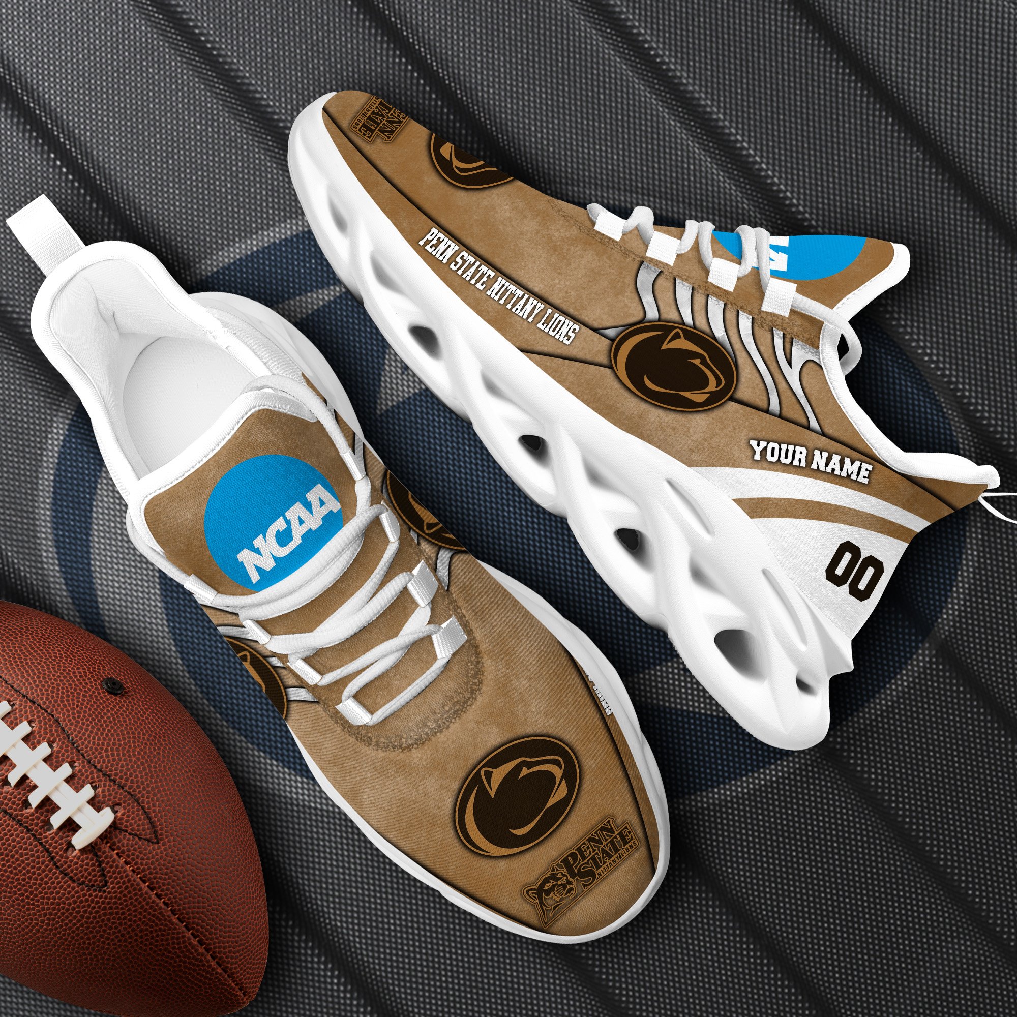 Penn State Nittany Lions Black Max Soul Shoes 2025 Versions Custom Your Name And Number 312