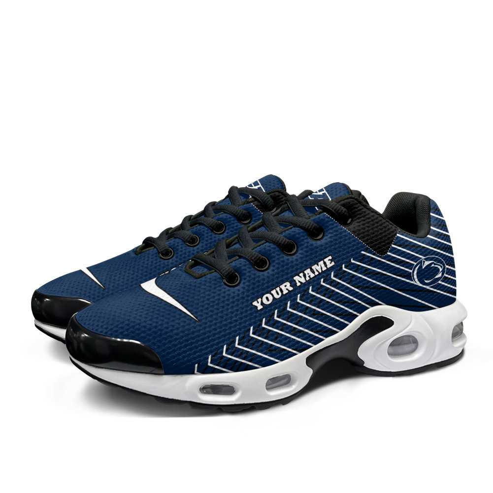 Penn State Nittany Lions Personalized Name Team Colors Jagged Lines TN Air Max Shoes Air Cushion Sneakers