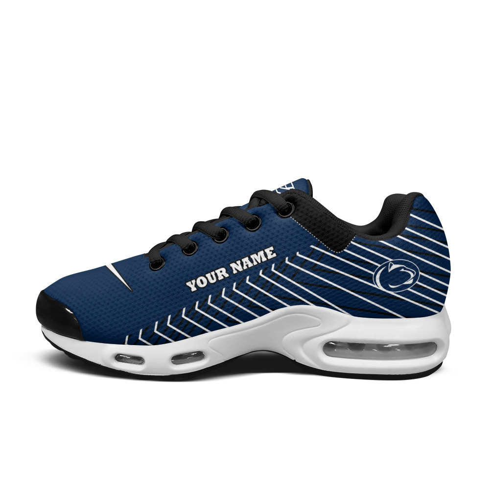 Penn State Nittany Lions Personalized Name Team Colors Jagged Lines TN Air Max Shoes Air Cushion Sneakers